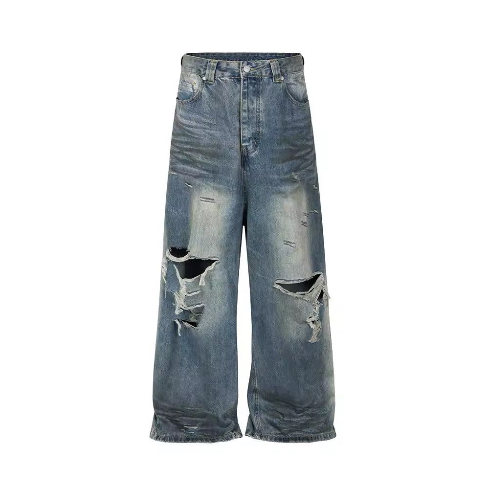 Jean Frayed Distressed Baggy Jeans Size US 32 / EU 48 - 1 Thumbnail