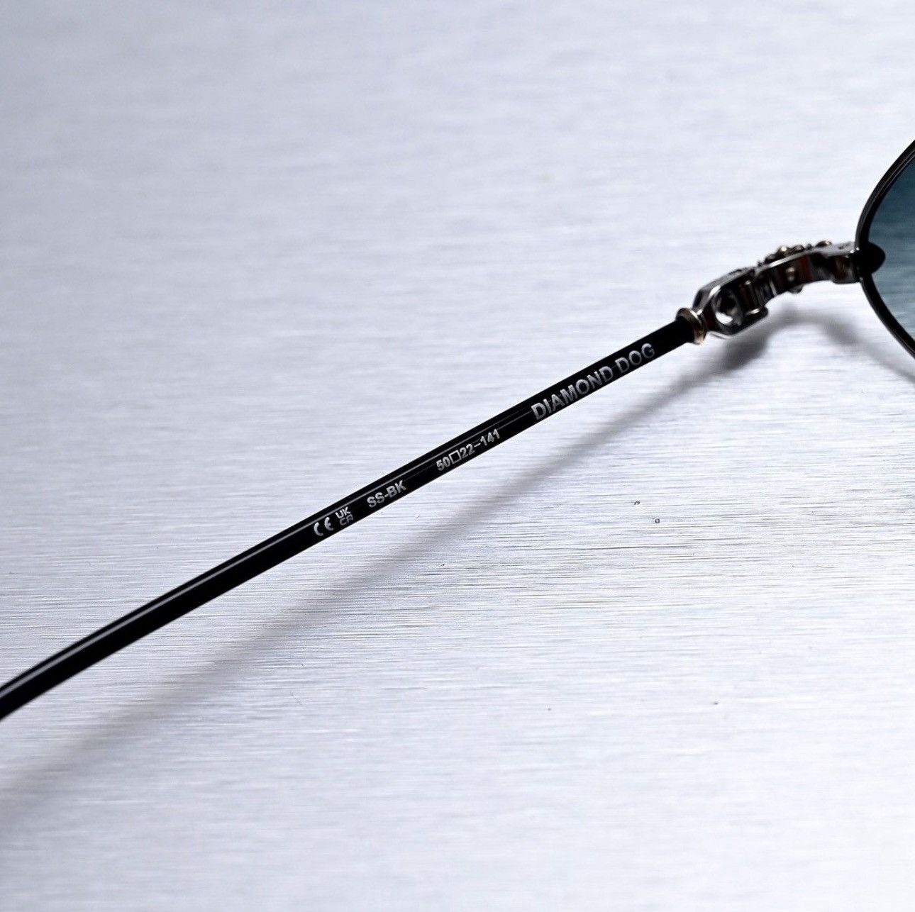 Chrome Hearts HROME HEARTS DIAMOND DOG SHINY SILVER/ BLACK SUNGLASSES Size ONE SIZE - 5 Thumbnail