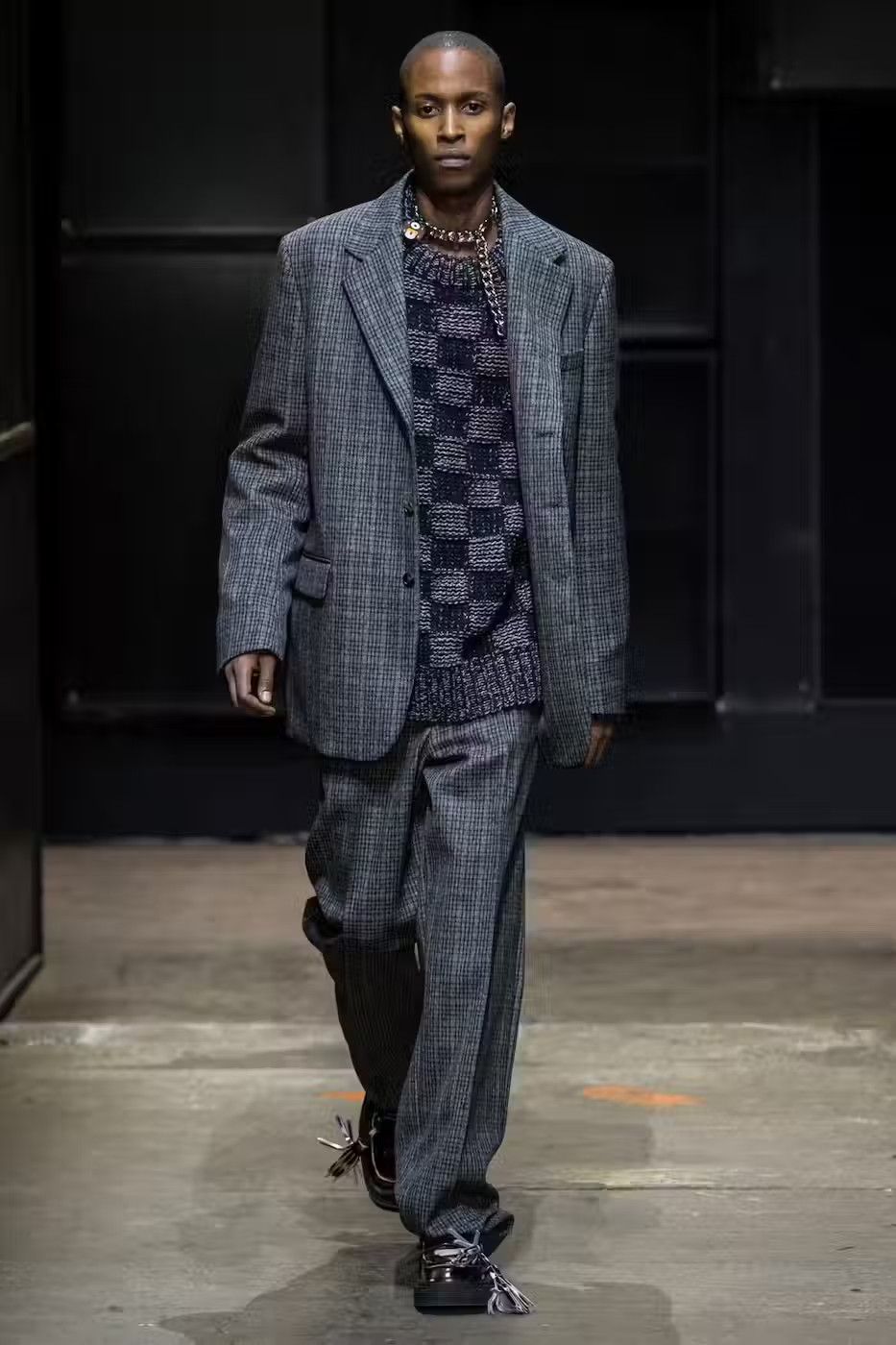Marni AW19 Checkerboard Knit Wool Sweater Sz 48 Size US M / EU 48-50 / 2 - 1 Thumbnail