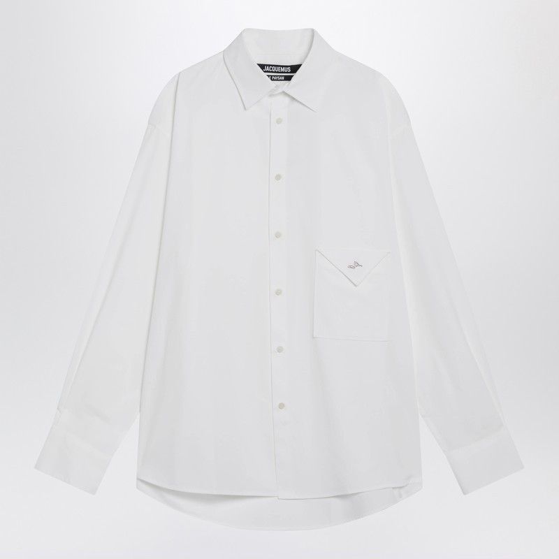 Jacquemus Jacquemus White Nappe Cotton Shirt Size US S / EU 44-46 / 1 - 1 Thumbnail
