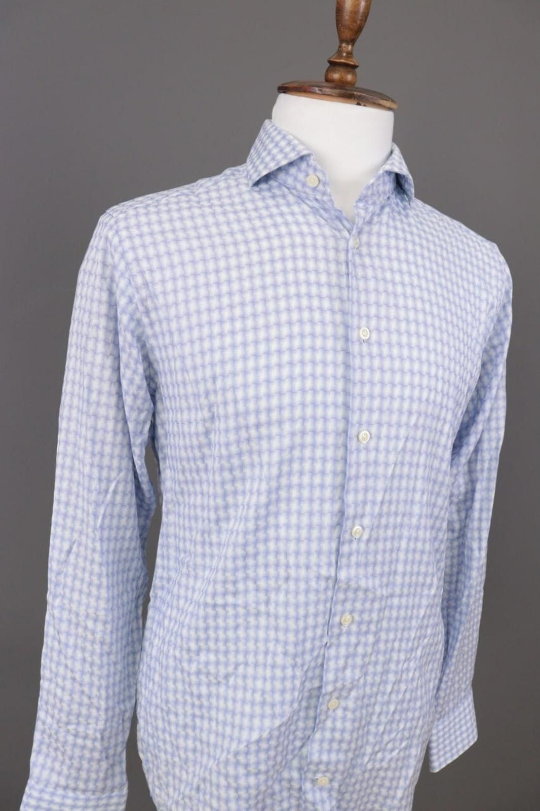 Eton Eton Slim Fit Blue Signature Twill Dress Shirt 42 / 17 Size US M / EU 48-50 / 2 - 5 Thumbnail