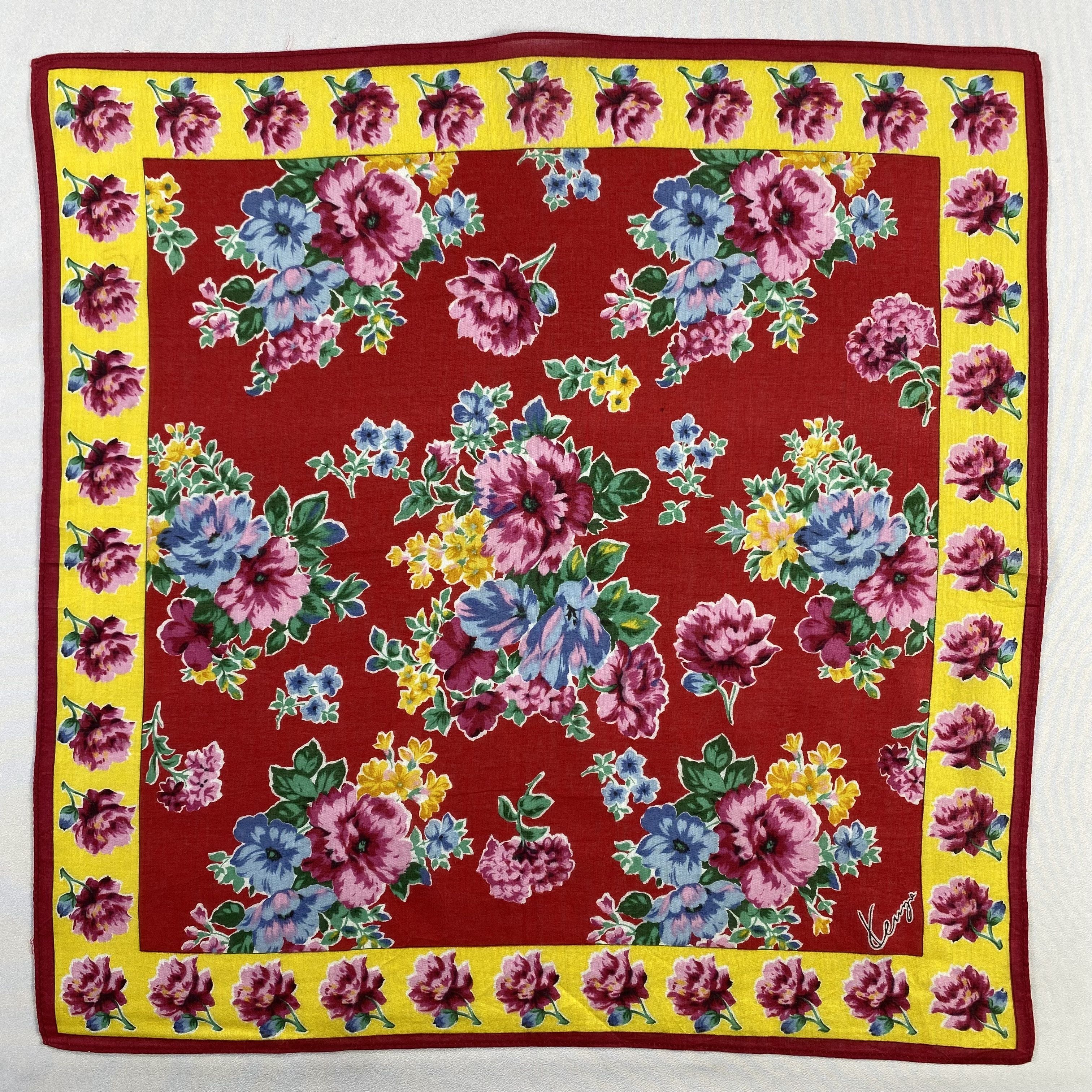 Kenzo × Vintage Kenzo Handkerchief / Neckerchief / Bandana-P1180 Size ONE SIZE - 1 Thumbnail
