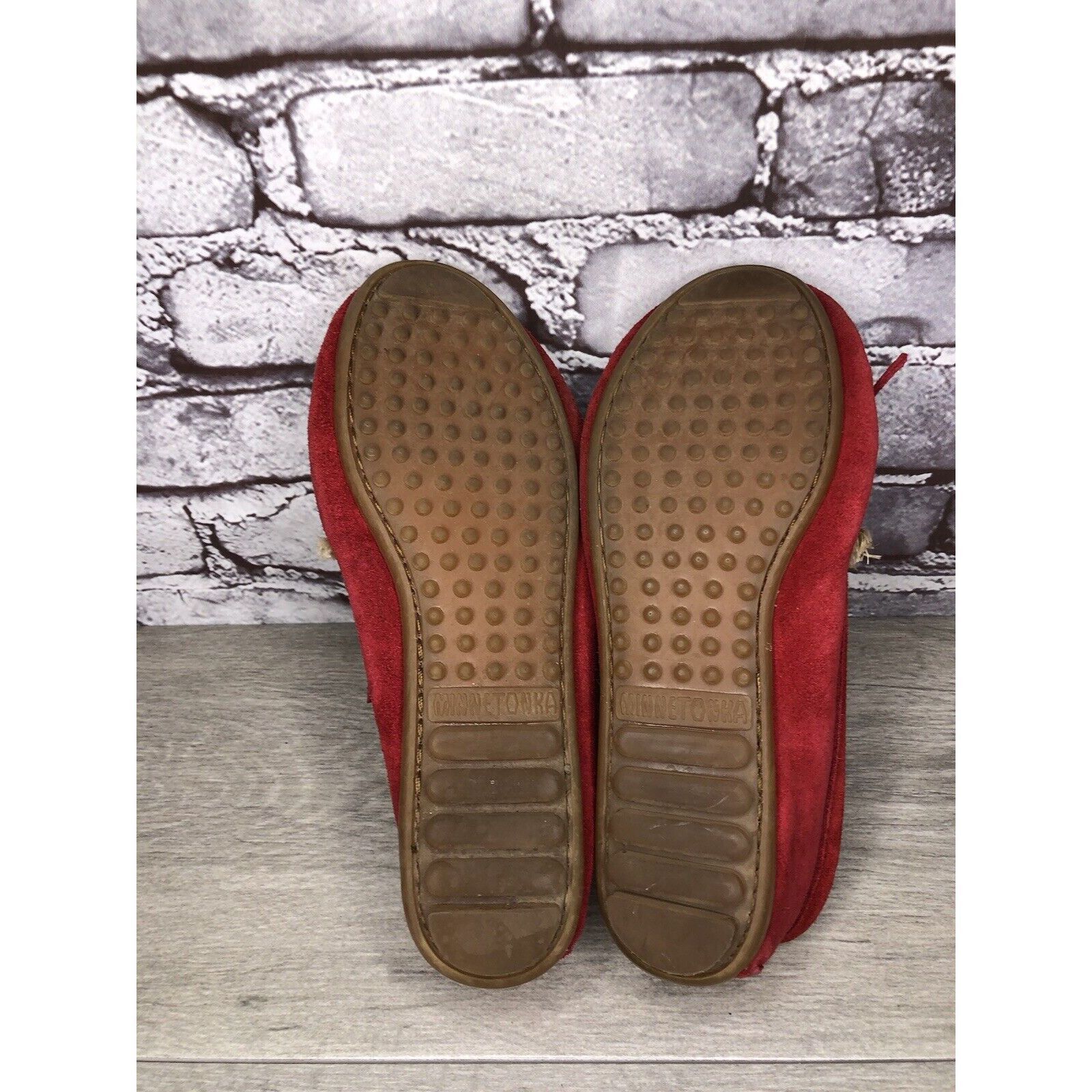 Minnetonka Minnetonka Red Suede Kiltie Fringe Bow Moccasins Shoes Women Size US 6 / IT 36 - 13 Thumbnail
