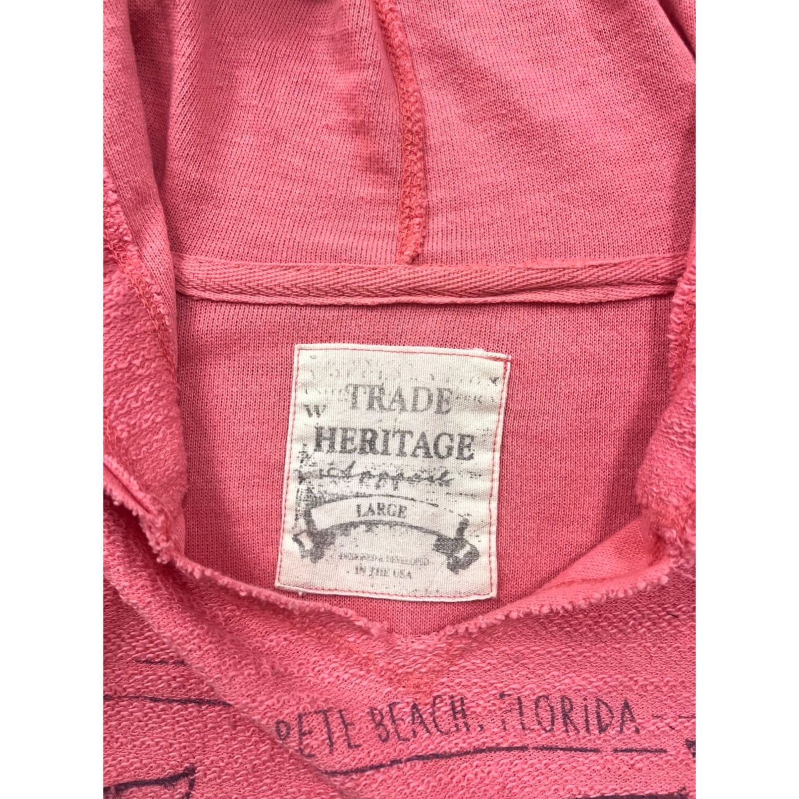 Vintage Freaky Tiki Surf Shack Hooded Pullover Sweatshirt Womens L Pink - Hoodie, Pullover, Cotton Polyester, Activewear - Trade Heritage Size L / US 10 / IT 46 - 4 Thumbnail