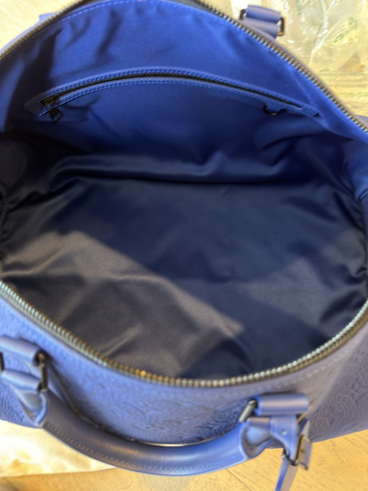 Louis Vuitton Louis Vuitton Keepall Bandouliere 50 Taurillon Monogram Blue Size ONE SIZE - 5 Thumbnail