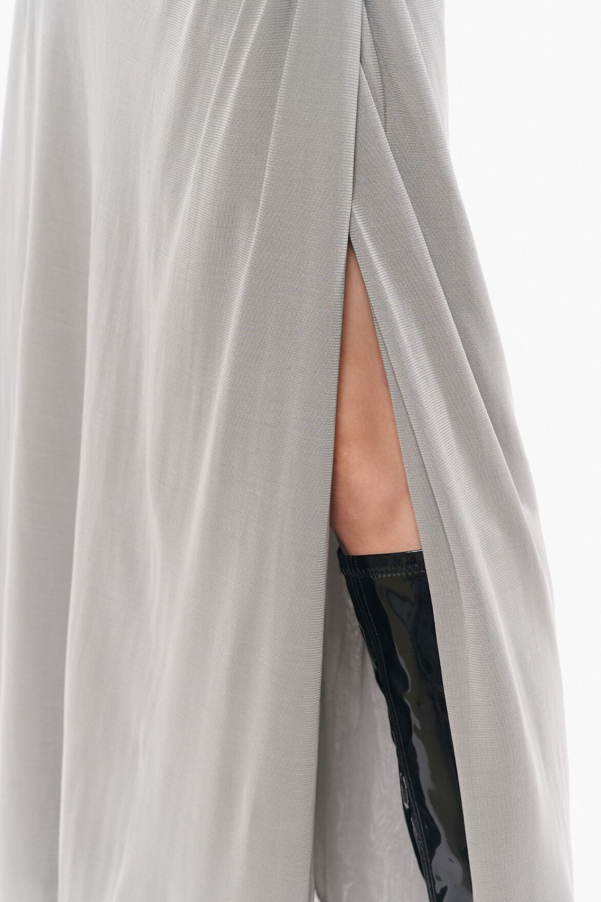 Paris Georgia PARIS GEORGIA Tilda Draped Jersey Silver Maxi Dress Size XS / US 0-2 / IT 36-38 - 4 Thumbnail