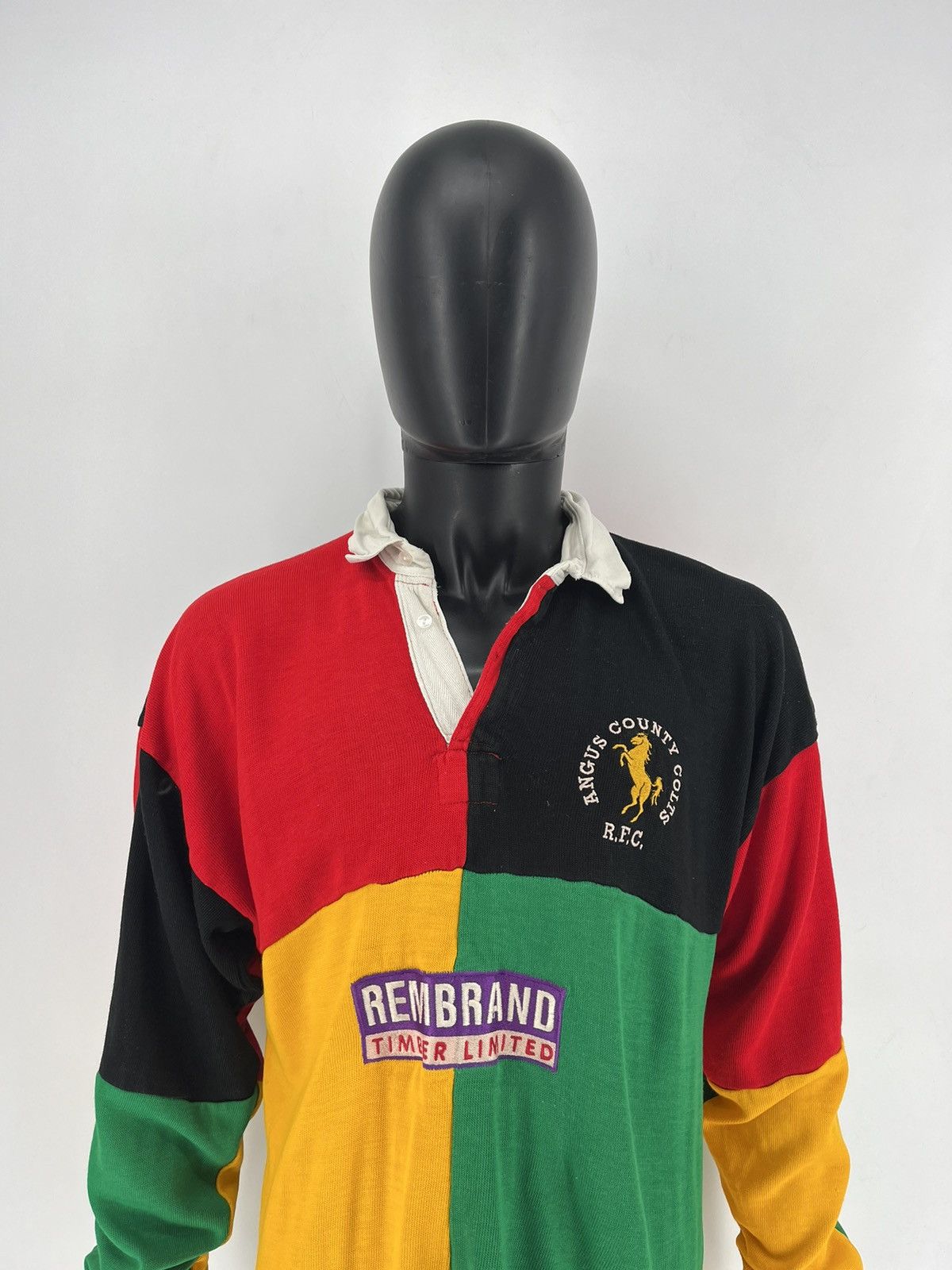 Black And Yellow Ralph Lauren Shirt Rare Vintage 90s Angus County