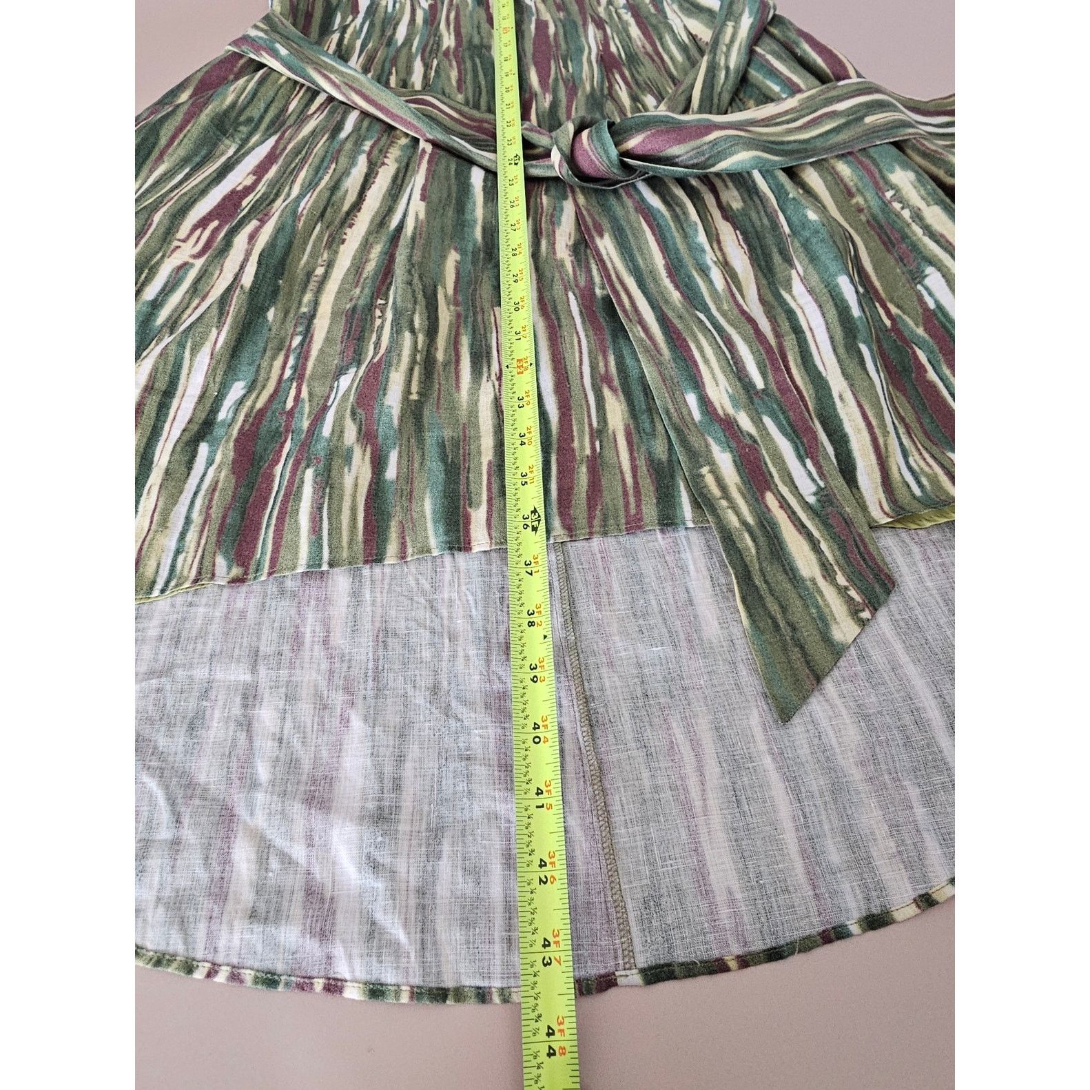Lafayette 148 LAFAYETTE 148 Summer Sleeveless Green Linen Dress 14 $498 Size XL / US 12-14 / IT 48-50 - 4 Thumbnail