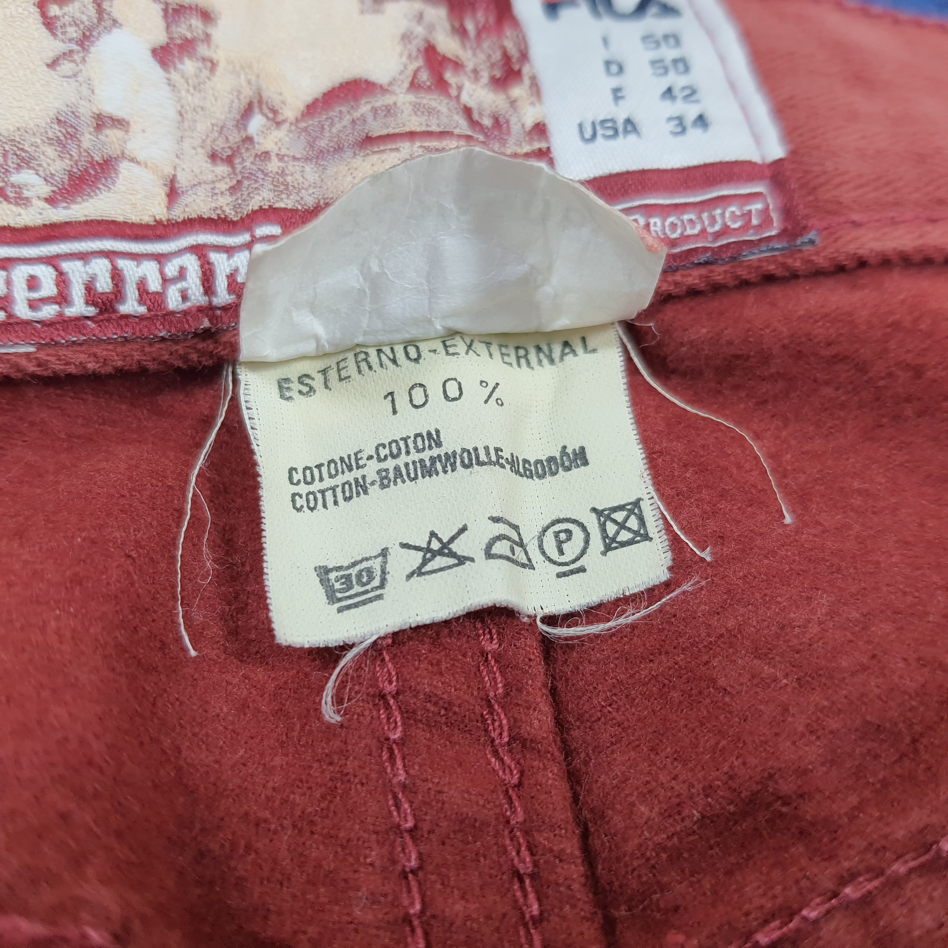 Fila Rare Vintage FERRARI x FILA Red Denim Pants Italy C297N8 Size US 31 - 9 Thumbnail