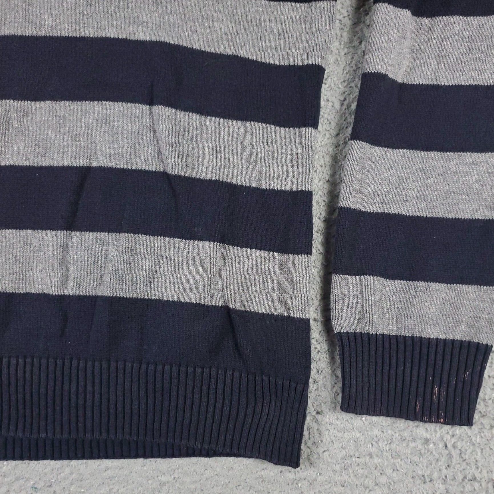 Nautica Nautica Sweater Mens XL Gray Striped 1/4 Zip Pullover Size US XL / EU 56 / 4 - 4 Thumbnail