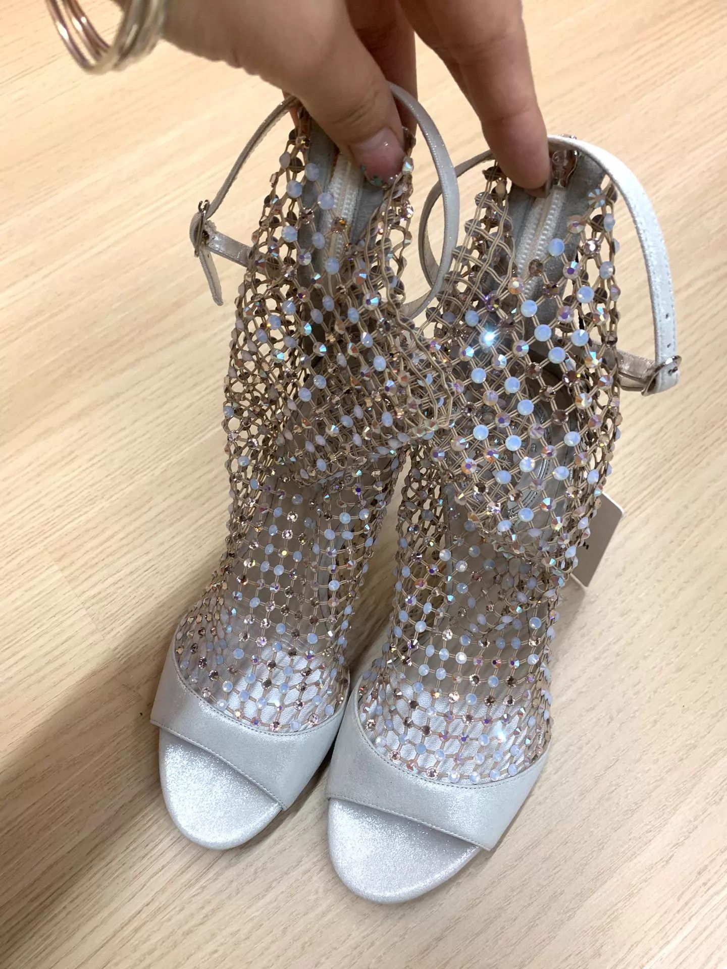 Rene Caovilla RENE CAOVILLA Silver Crystal Mesh High Heel Sandal 37 Size US 6.5 / IT 36.5 - 1 Thumbnail
