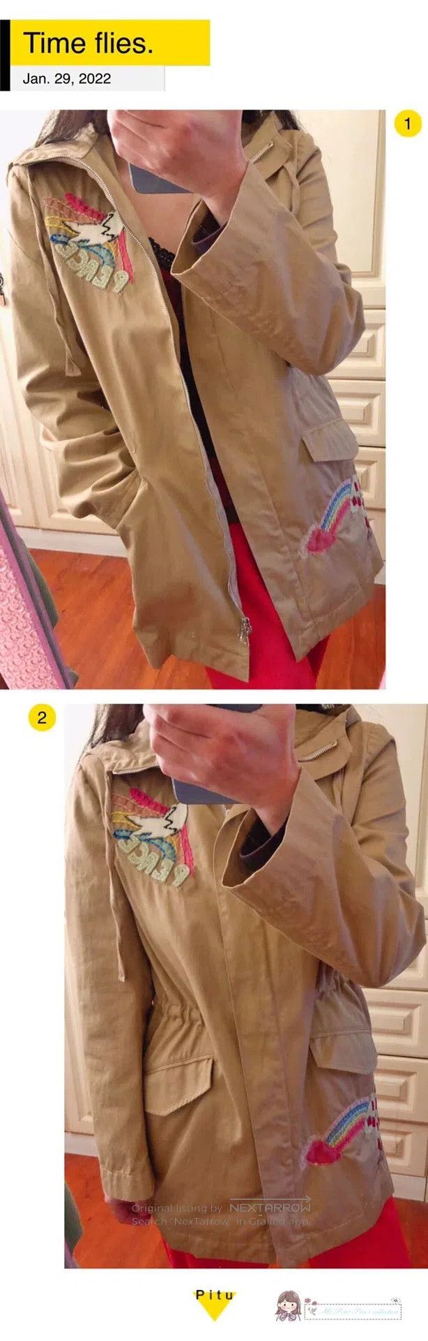 Valentino Red Valentino Rainbow Casual Trench Coat. Size US M / EU 48-50 / 2 - 2 Thumbnail