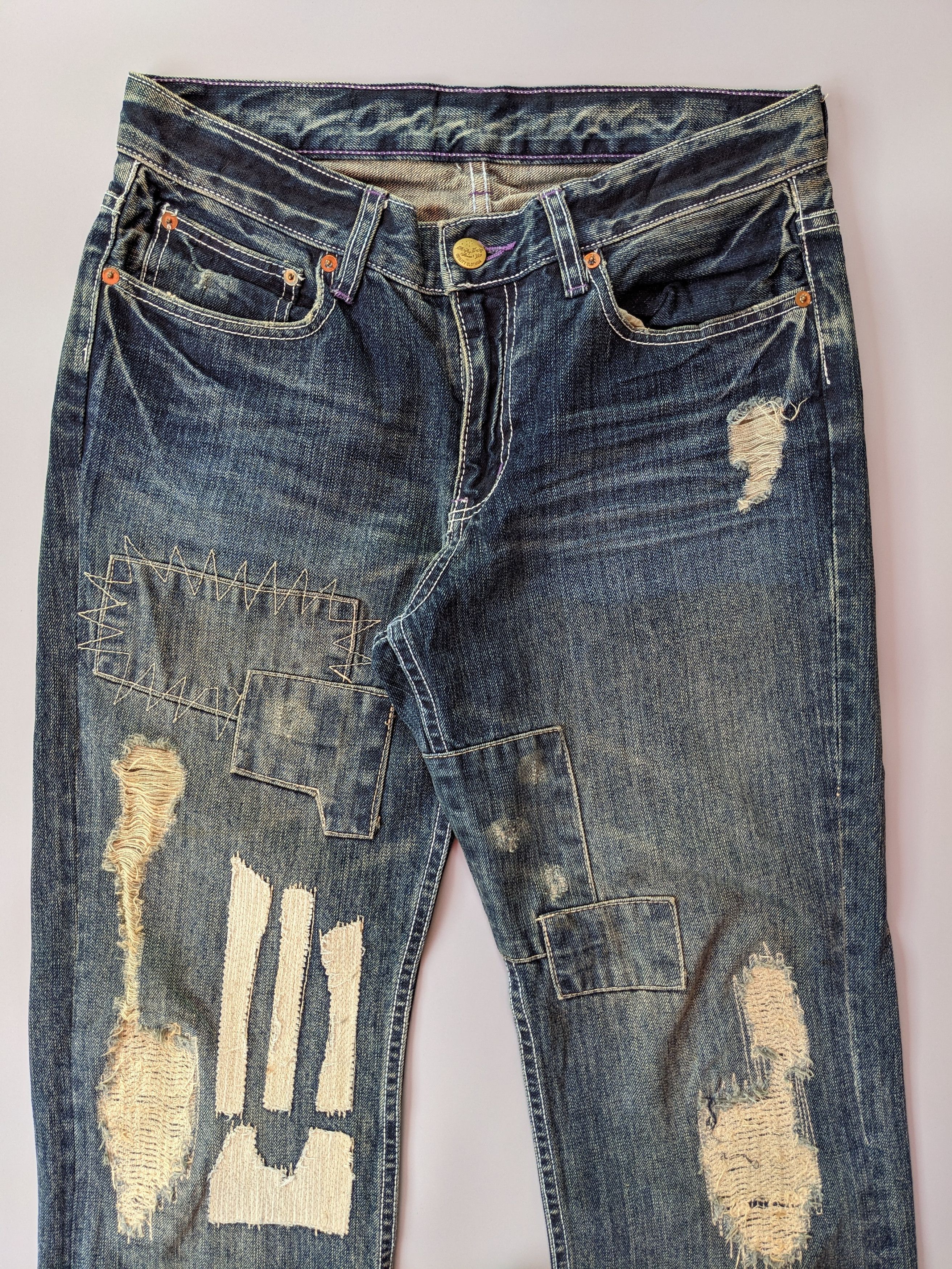 Takeo Kikuchi Takeo Kikuchi patchwork ripped jeans Size US 32 / EU 48 - 3 Thumbnail