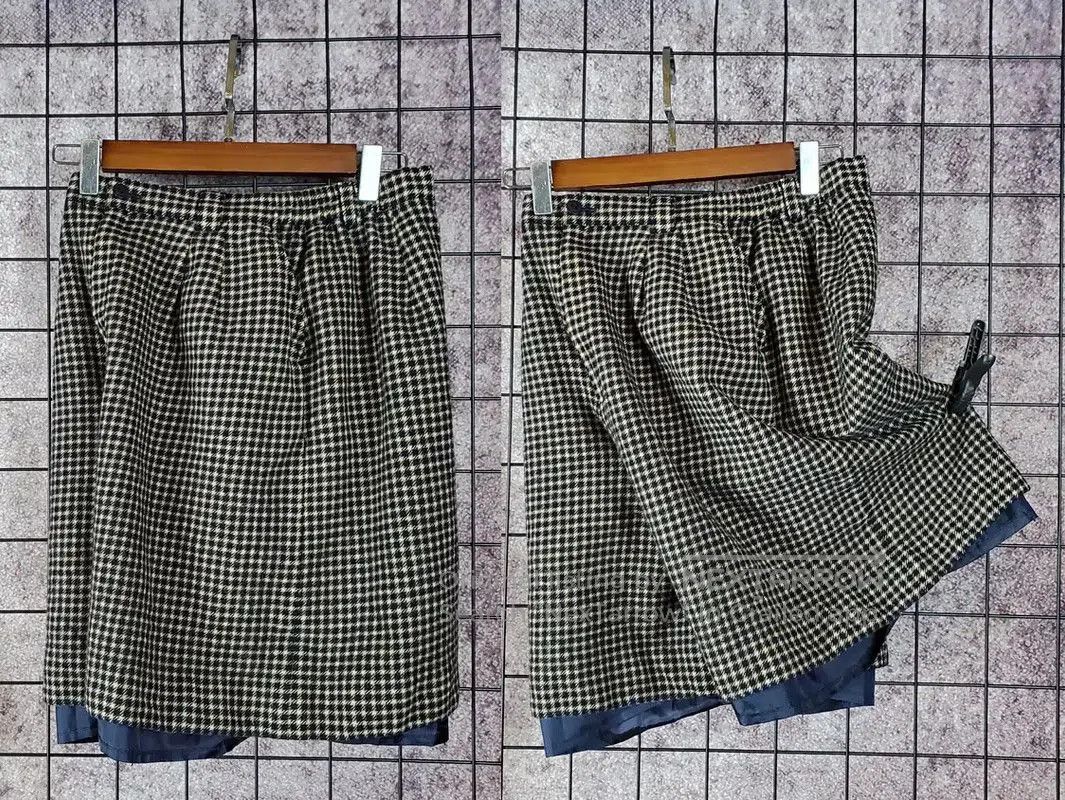 Burberry Burberry Khaki Wool Logo Check Pants. Size 24" / US 00 / IT 34 - 2 Thumbnail