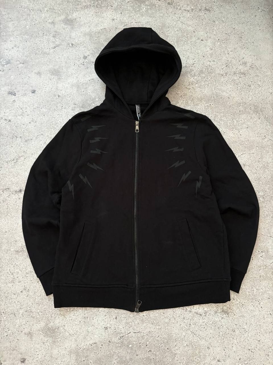 Neil Barrett Lightning Bolt Print Zip Hoodie Slim Fit Size US XL / EU 56 / 4 - 2 Thumbnail