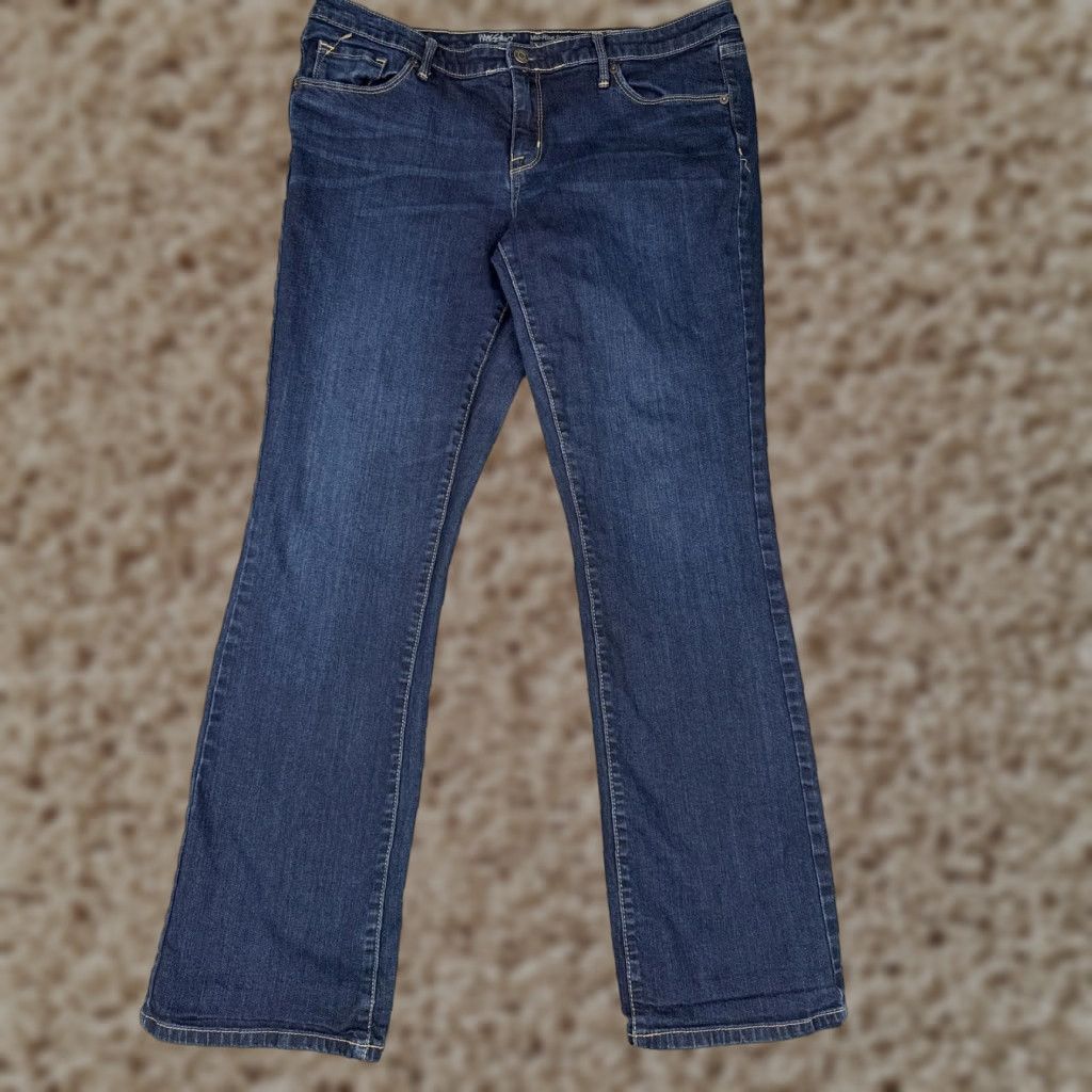Mossimo Mossimo Jeans Womens 14R Dark Wash Blue Mid Rise Bootcut Denim Stretch 34x31 Size 36" / US 14 / IT 50 - 1 Thumbnail
