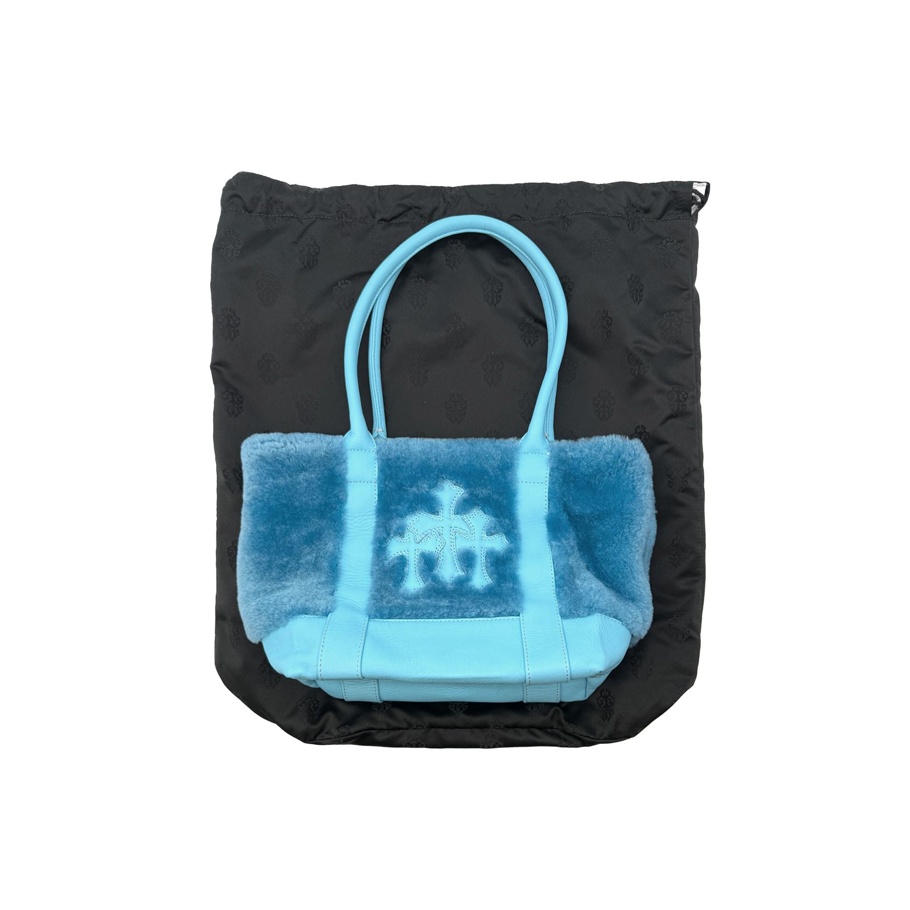 Chrome Hearts Chrome Hearts Blue Triple Cross Patch Fur Tote Bag Size ONE SIZE - 4 Thumbnail