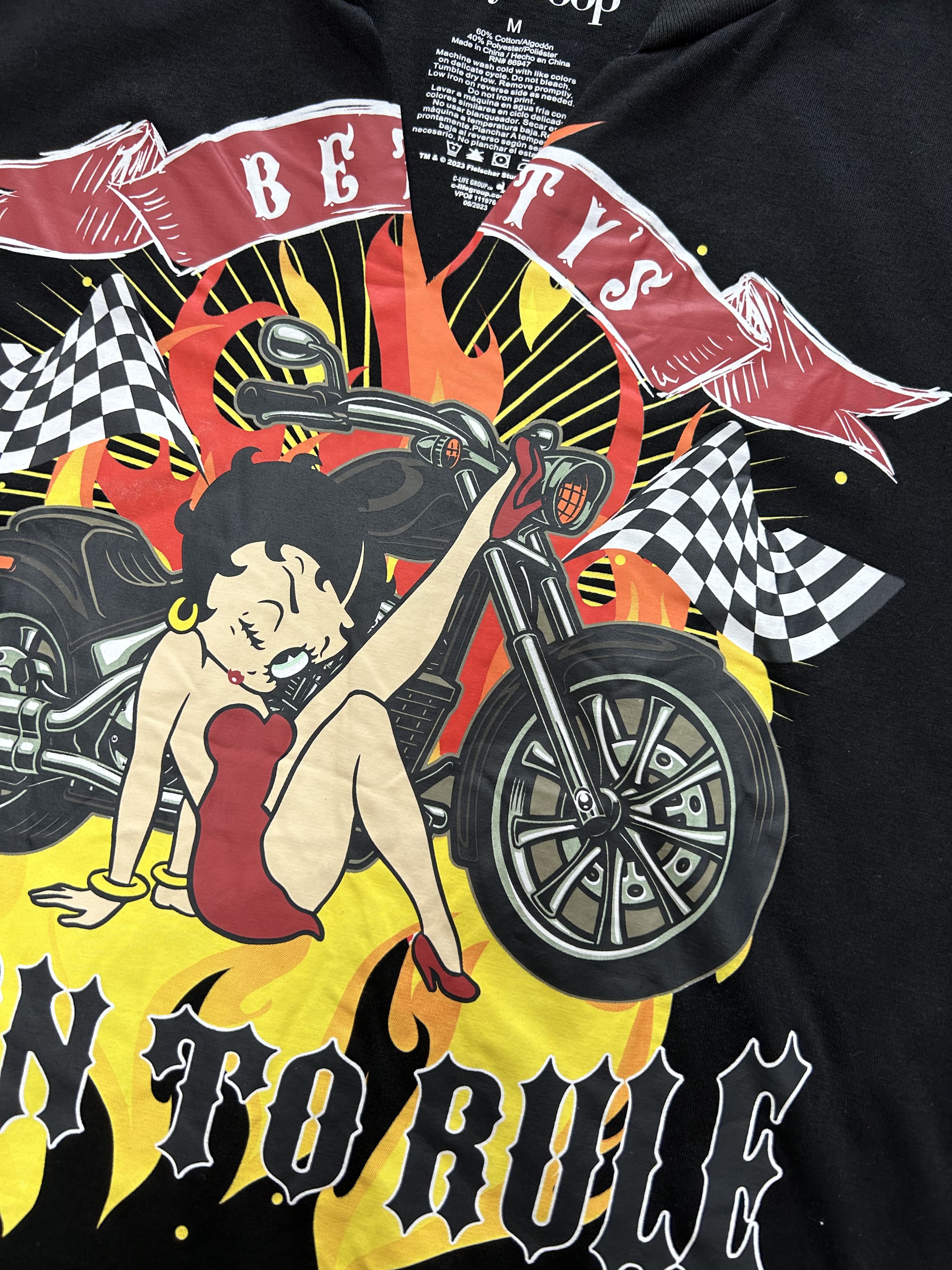 Japanese Brand Deadstock Betty Boop Motorcycle Print Black T-Shirt Medium Size M / US 6-8 / IT 42-44 - 5 Thumbnail