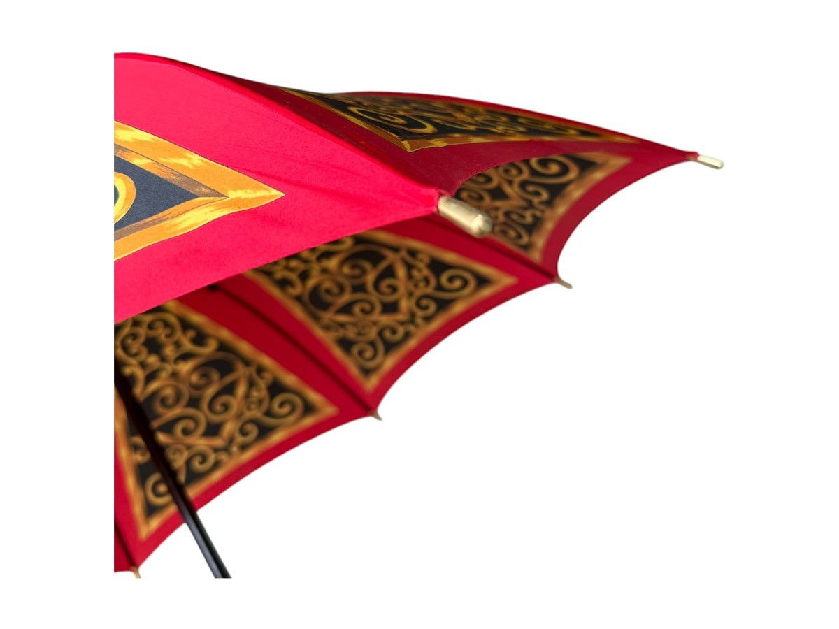 Moschino RARE Vintage Moschino Logo Printed Gold Black Red Umbrella Size ONE SIZE - 8 Thumbnail