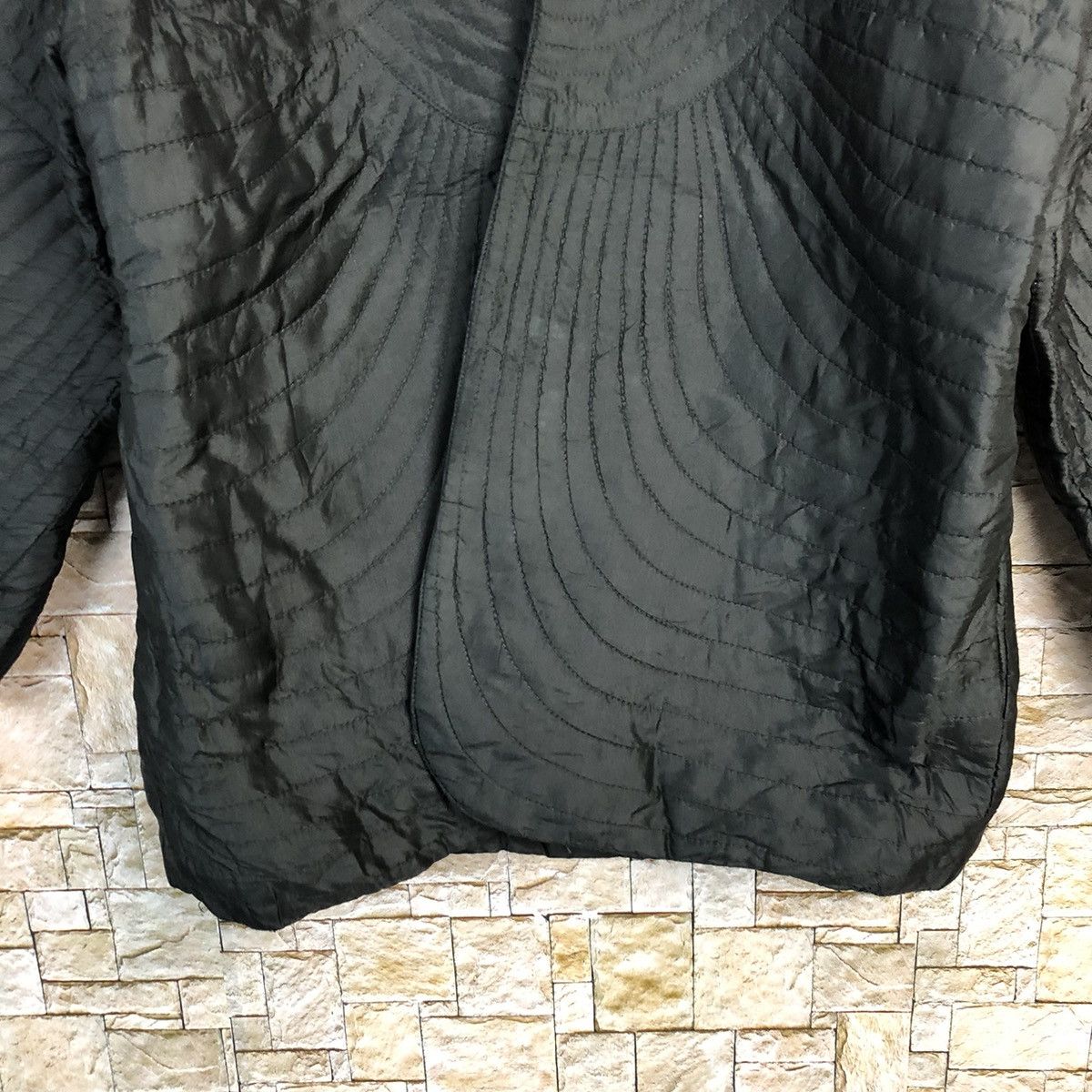 Vintage Thai Silk Black hand made Coats cardigan #A220 Size US M / EU 48-50 / 2 - 6 Thumbnail