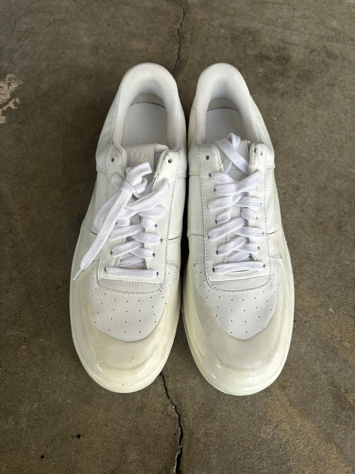image of 424 On Fairfax 424 Wax Dipped Air Forces Shoes in White, Men's (Size 12)