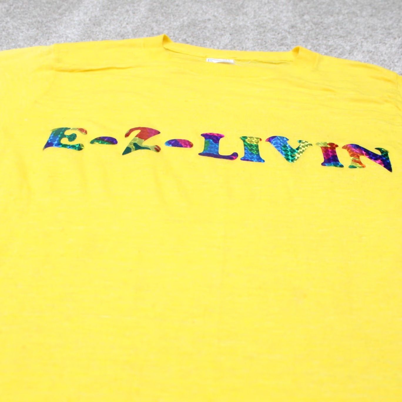 Vintage VINTAGE Screen Stars Shirt Womens Large Yellow EZ Livin Short Sleeve STARS Size L / US 10 / IT 46 - 4 Thumbnail