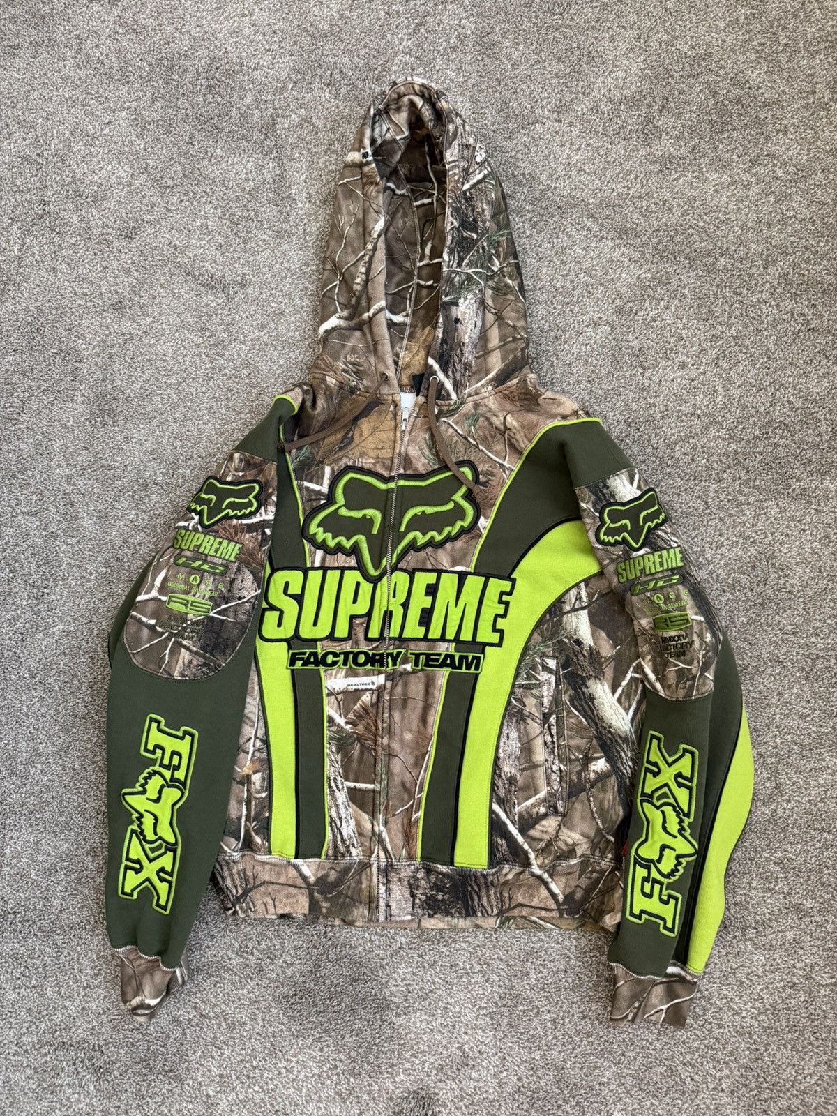 Fox Racing × Supreme Supreme Fox Racing Zip Up Hooded Sweatshirt 