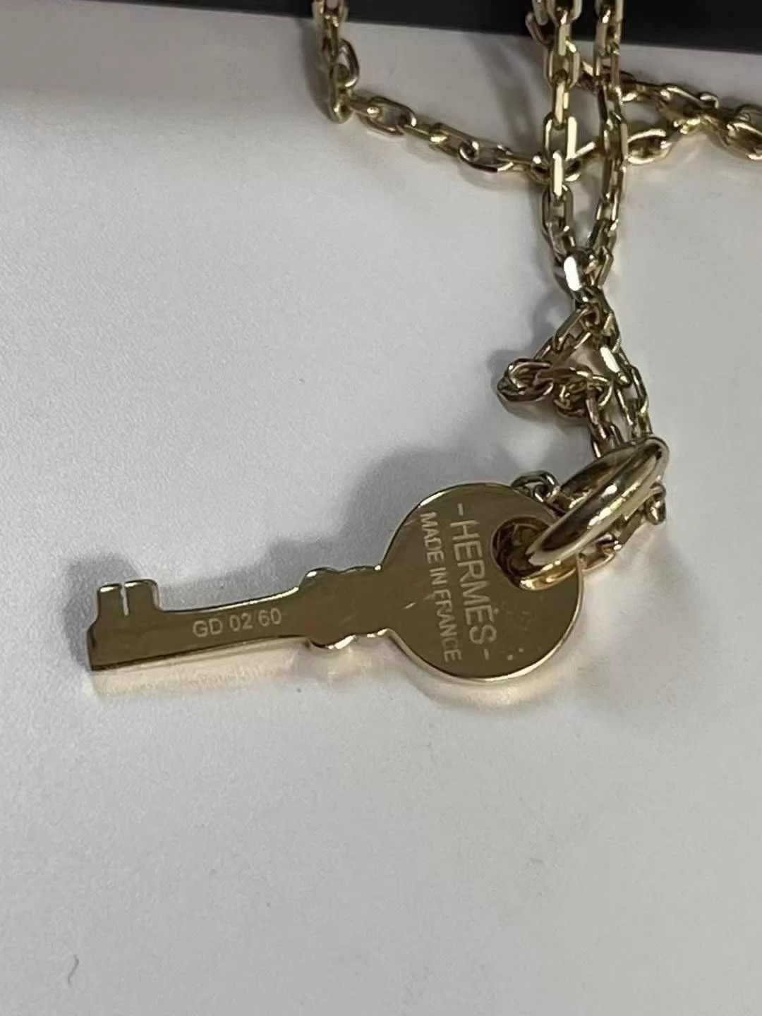 Hermes Hermès Horn Lock Key Necklace 50cm Excellent AE270 Size ONE SIZE - 5 Thumbnail