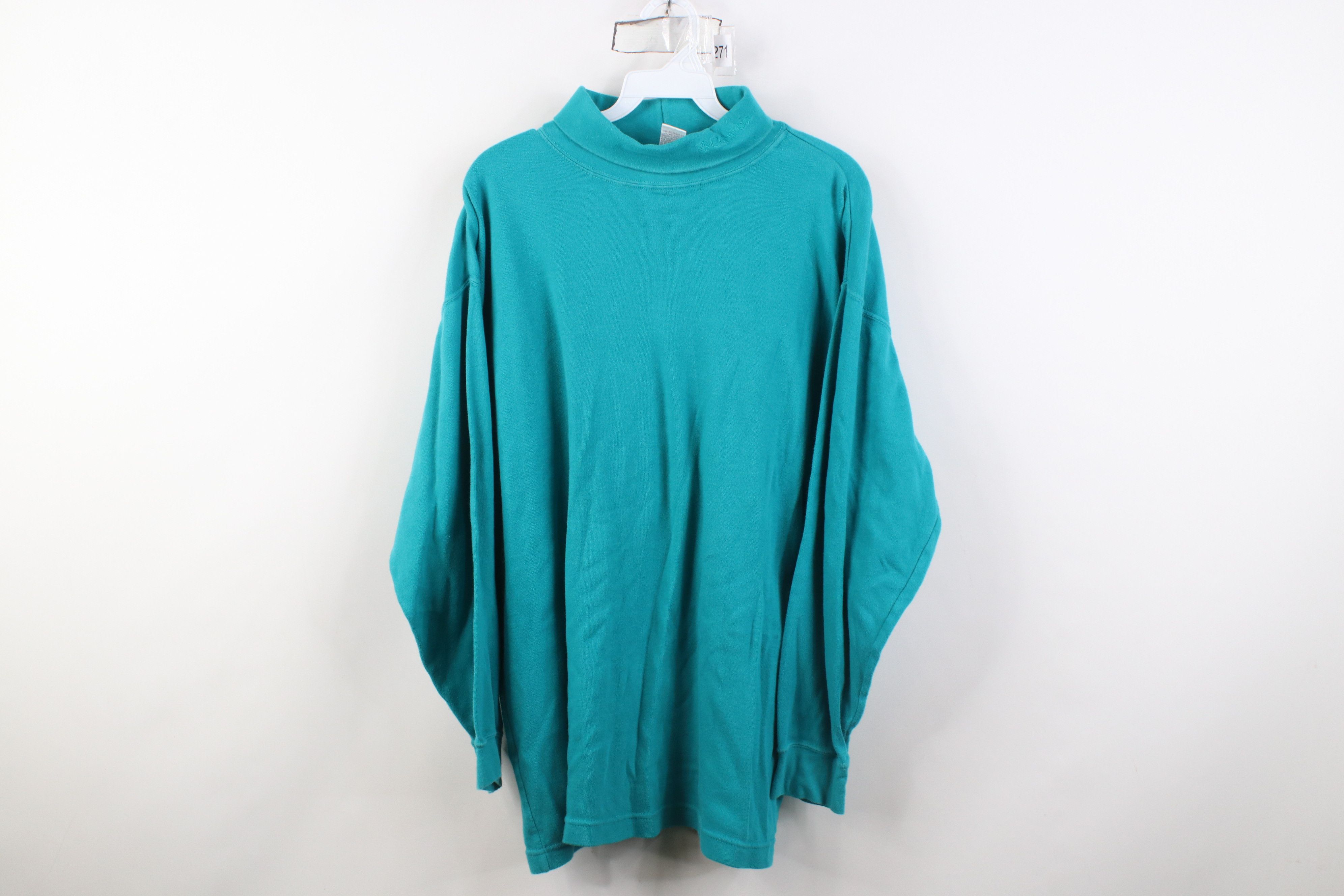 Columbia Vintage 90s Columbia Long Sleeve Turtleneck T-Shirt Teal Size US XL / EU 56 / 4 - 1 Thumbnail