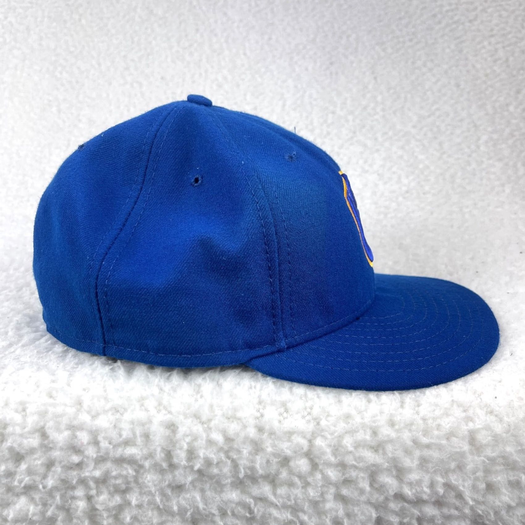 New Era Milwaukee Brewers New Era 59Fifty Hat Mens Cap Caseball Size 7 1/2 Blue polyester solid Size ONE SIZE - 4 Thumbnail