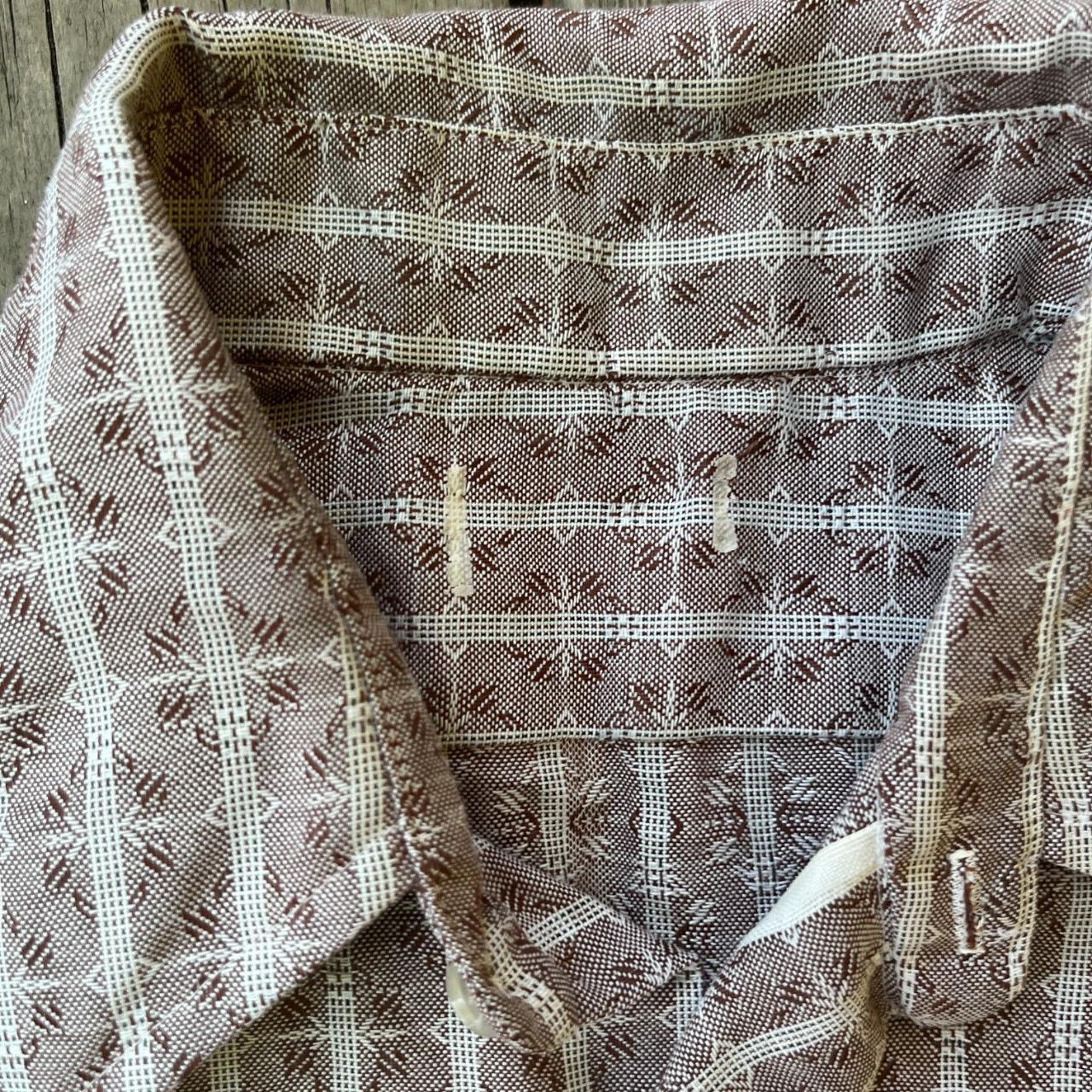 Vintage 70s Cotton Selvedge Patterned Mens Collared Button Up Shirt Size US L / EU 52-54 / 3 - 6 Thumbnail