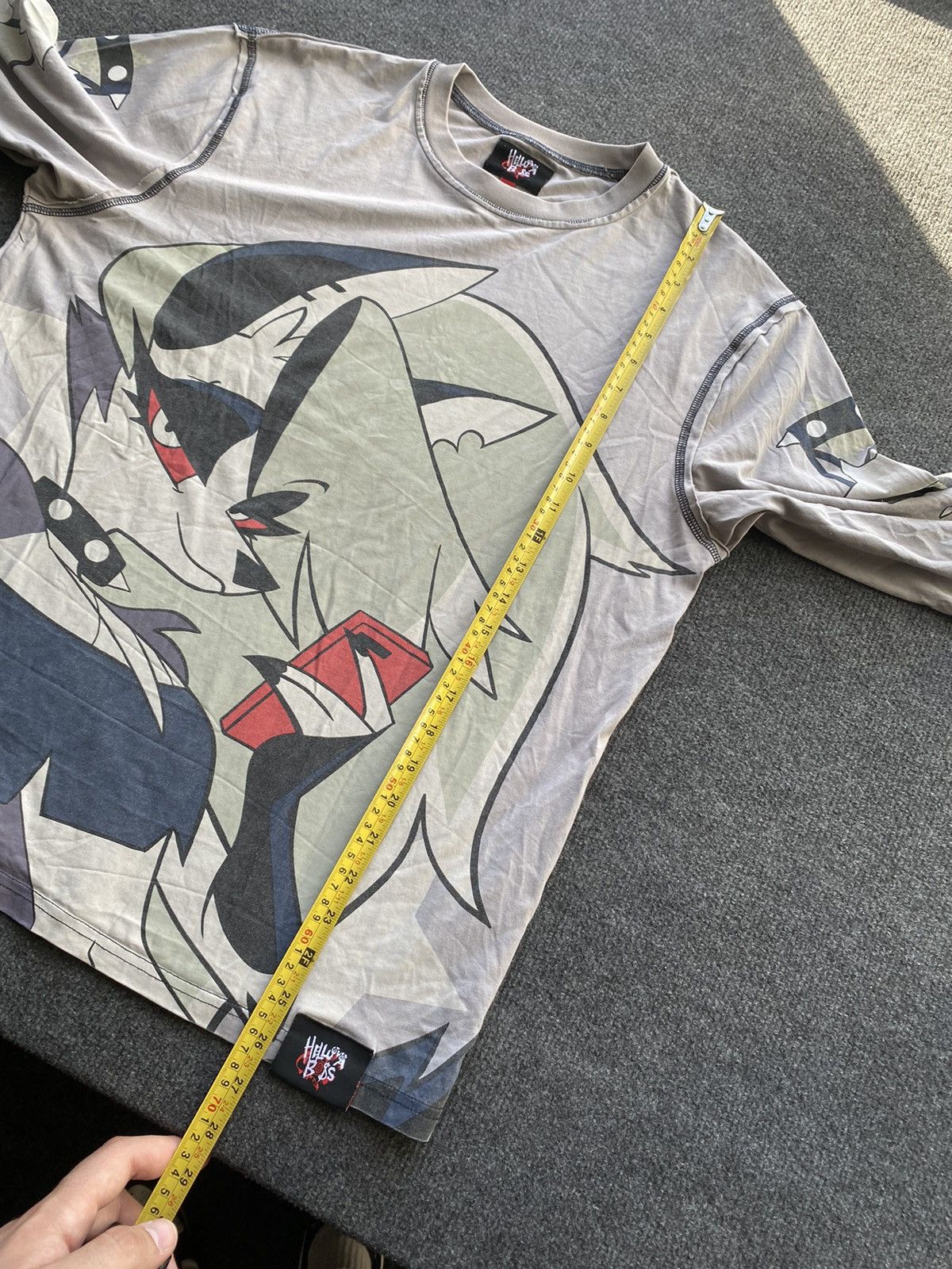 Anime 🔥Goth Emo Helluva Boss overprint long sleeve L warren james Size US L / EU 52-54 / 3 - 9 Thumbnail