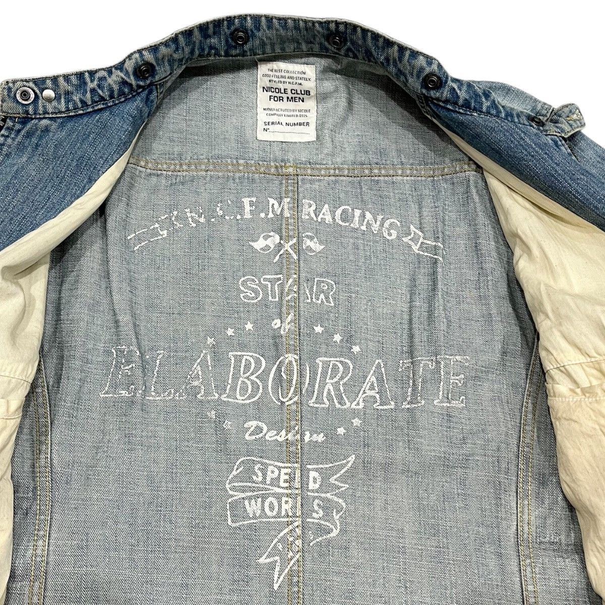 Nicole Club 2000s Nicole Club For Men Denim Biker Jacket Size US L / EU 52-54 / 3 - 6 Thumbnail