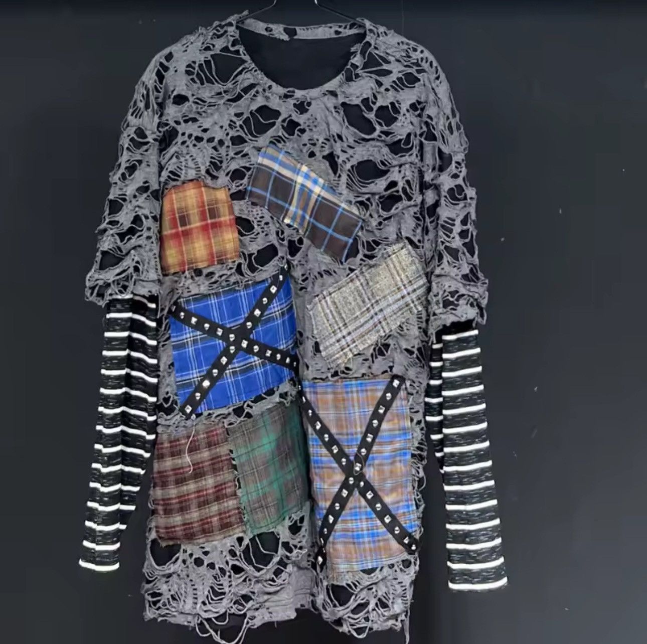 Other Streetwear Patchwork Designer Loose Punk Gothic Shirt Size US L / EU 52-54 / 3 - 1 Thumbnail