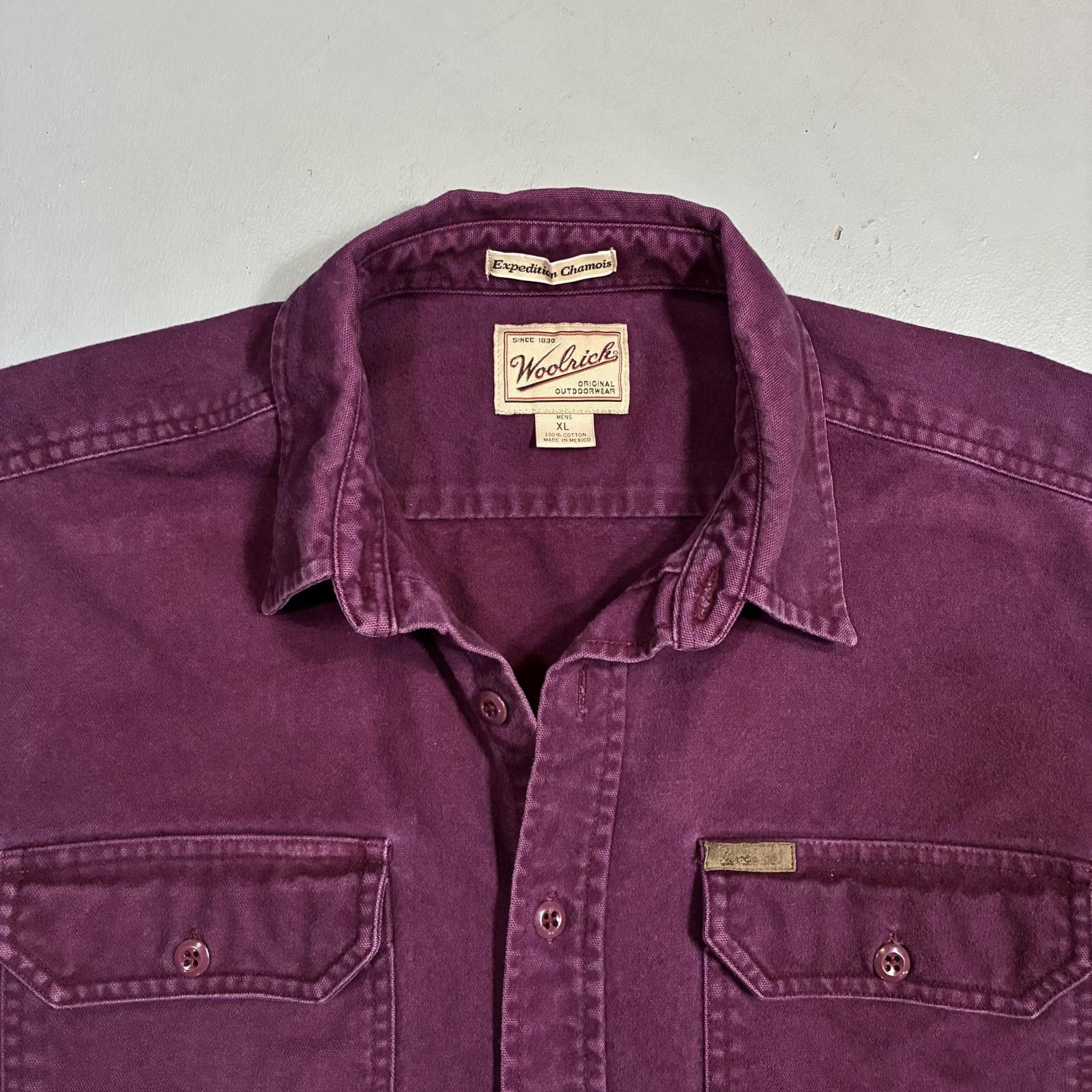 Woolrich Woolen Mills Vintage Woolrich Purple Chamois Oversized Work Shirt Size US XL / EU 56 / 4 - 2 Thumbnail