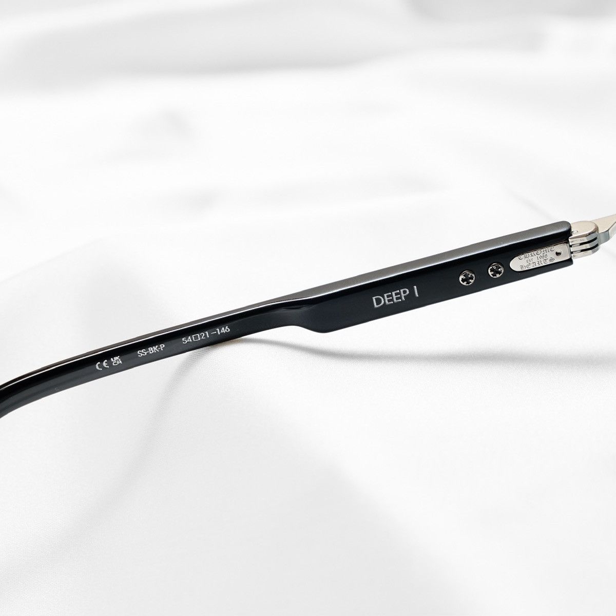 Chrome Hearts CHROME HEARTS DEEP I SHINY SILVER BLACK PLASTIC SUNGLASSES Size ONE SIZE - 5 Thumbnail