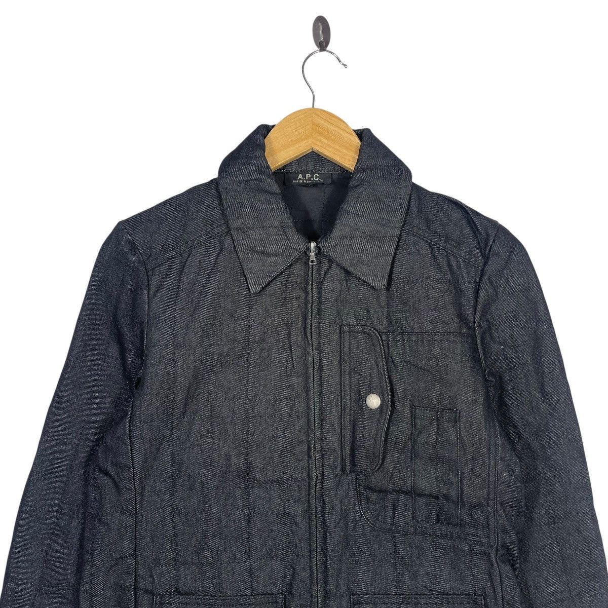 A.P.C. A.P.C. Denim Jacket Workwear Utility Zip Jacket France Size US M / EU 48-50 / 2 - 2 Thumbnail