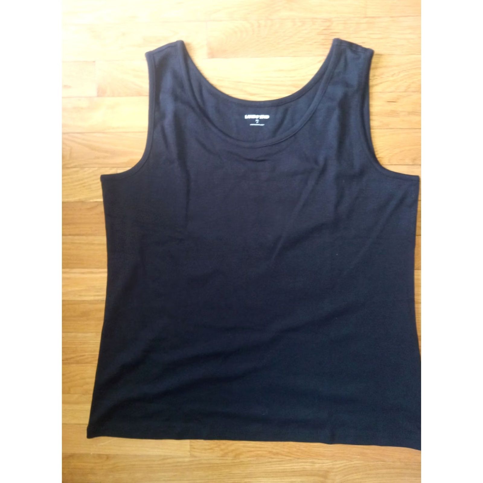 Lands' End Lands' End XL Black 100% Cotton Blouse Women Shirt Camisole Top Size XL Size XL / US 12-14 / IT 48-50 - 2 Thumbnail