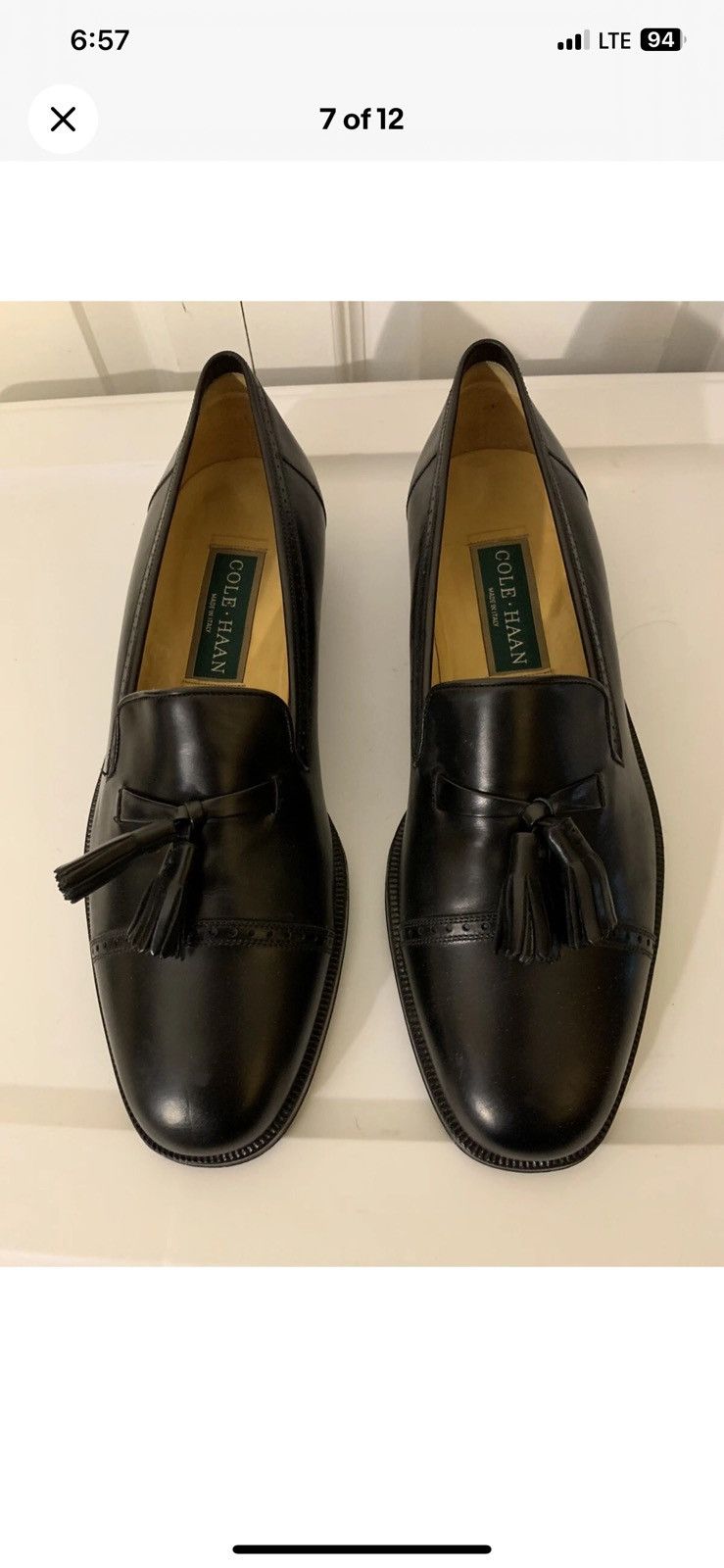 Cole Haan Cole Haan Black Cap-Toe Tassel Loafers Men 10M Made in Italy Size US 10 / EU 43 - 8 Thumbnail