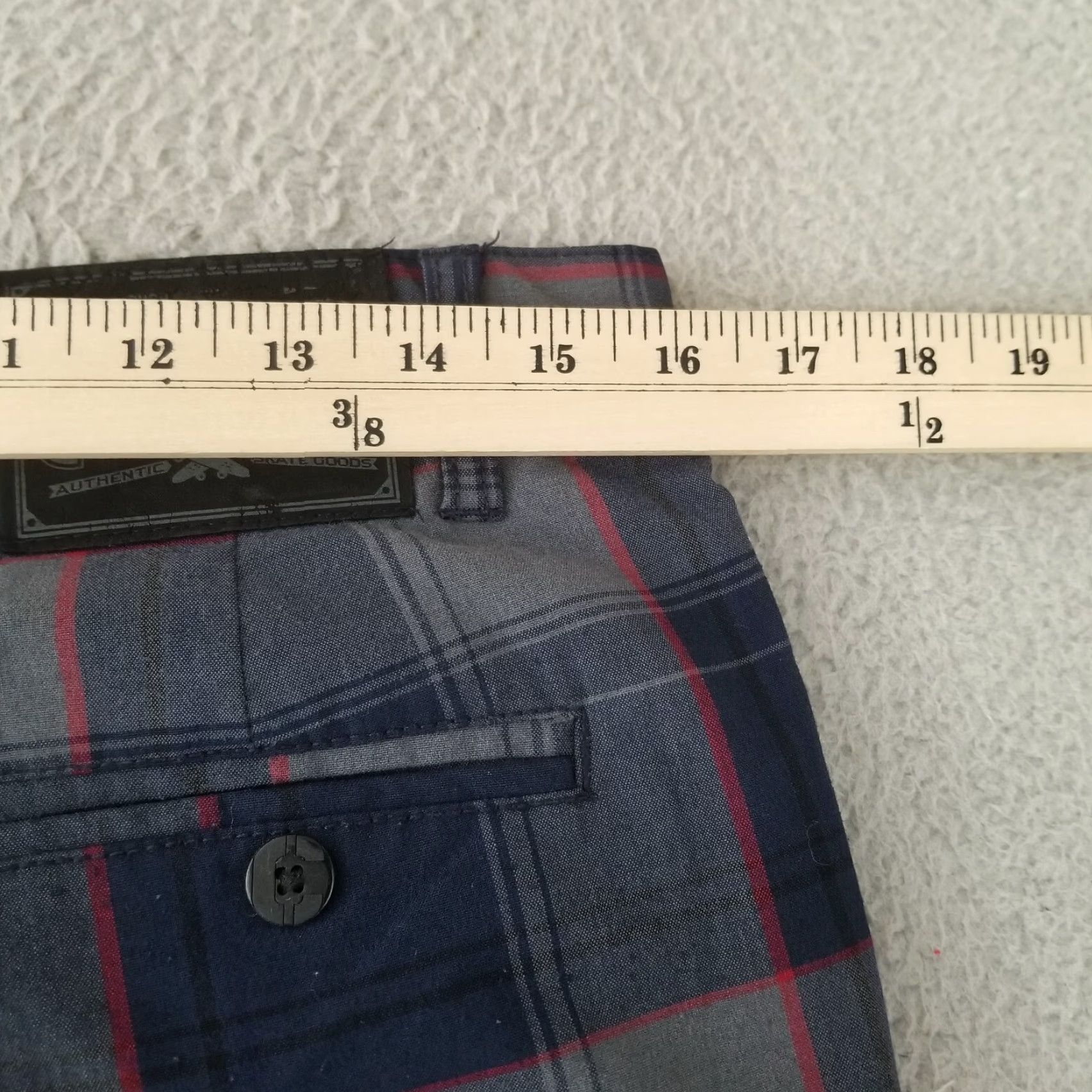 Vintage CCS Shorts Mens 30 Blue Plaid Chino Short Casual Athletic Hybrid Flex Belt Loops Logo Button Pockets 30in Regular Spring Summer MD? Wait. Size US 30 / EU 46 - 5 Thumbnail