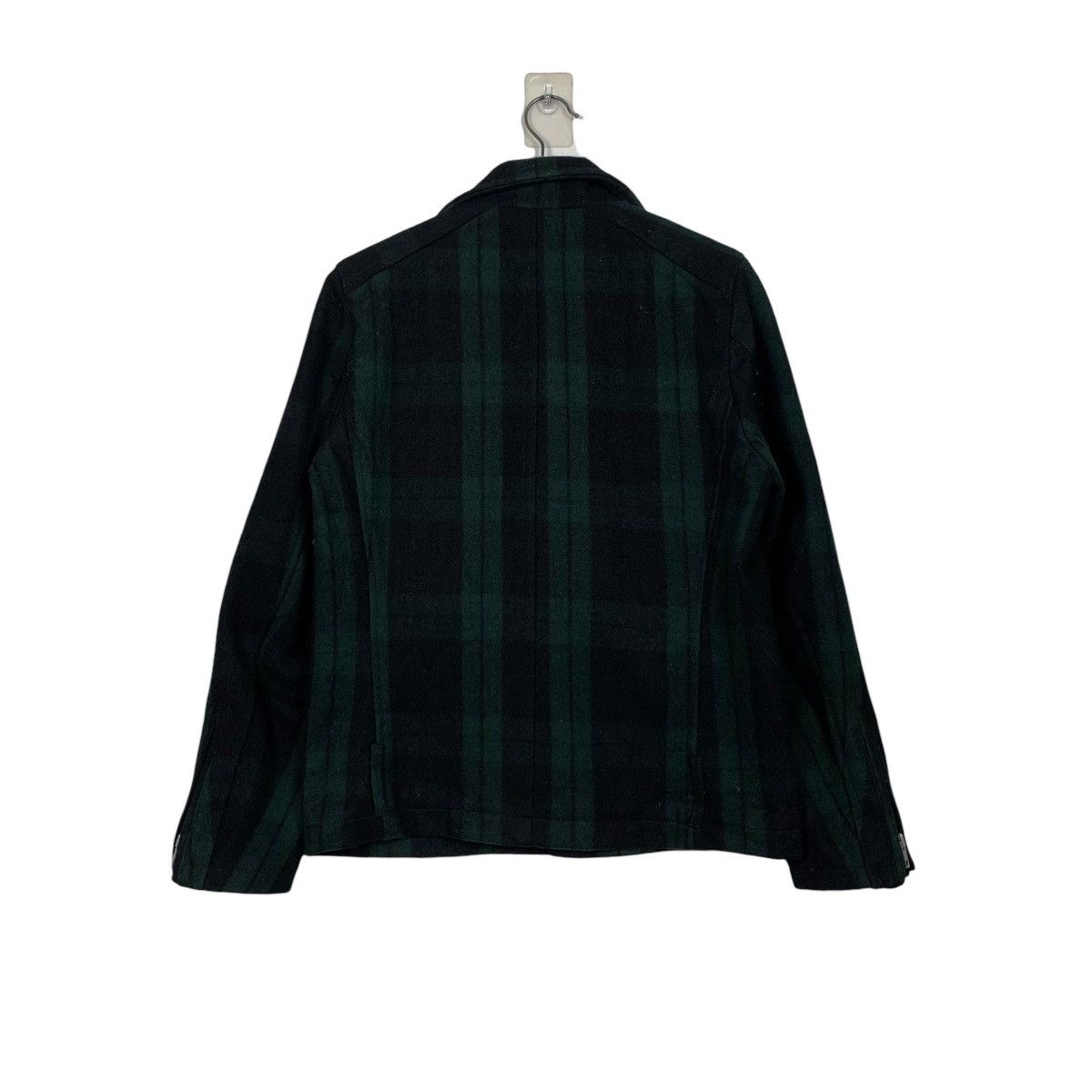 Japanese Brand CORISCO Green Tartan Double Collar Wool Jacket #1649-C73 Size US M / EU 48-50 / 2 - 7 Thumbnail