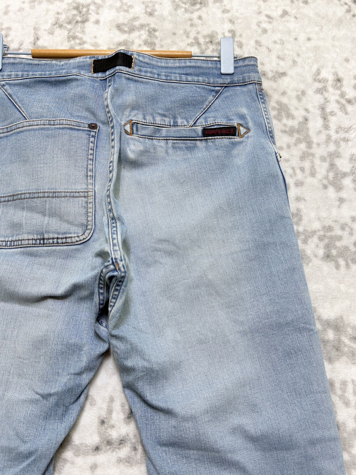 Gramicci Gramicci Slim Denim Pants Y2K Climbing Belted Faded Blue Size US 29 - 12 Thumbnail