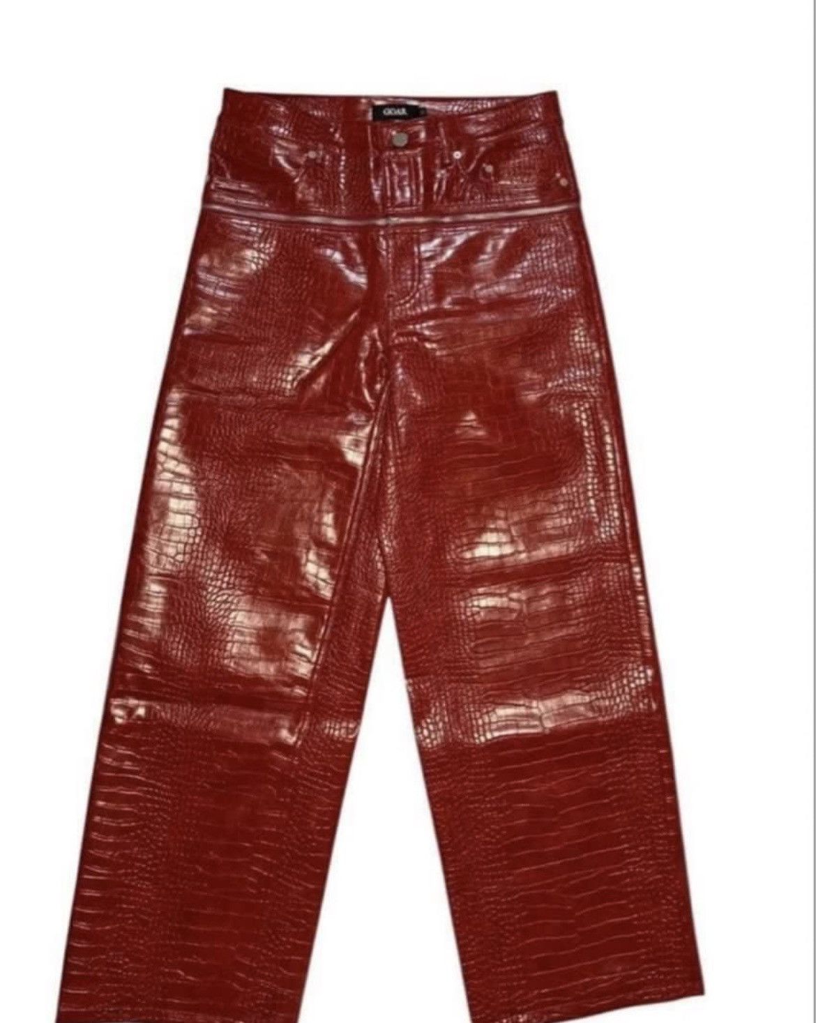Other Goar archive Red croc-embossed pants Size US 29 - 2 Thumbnail