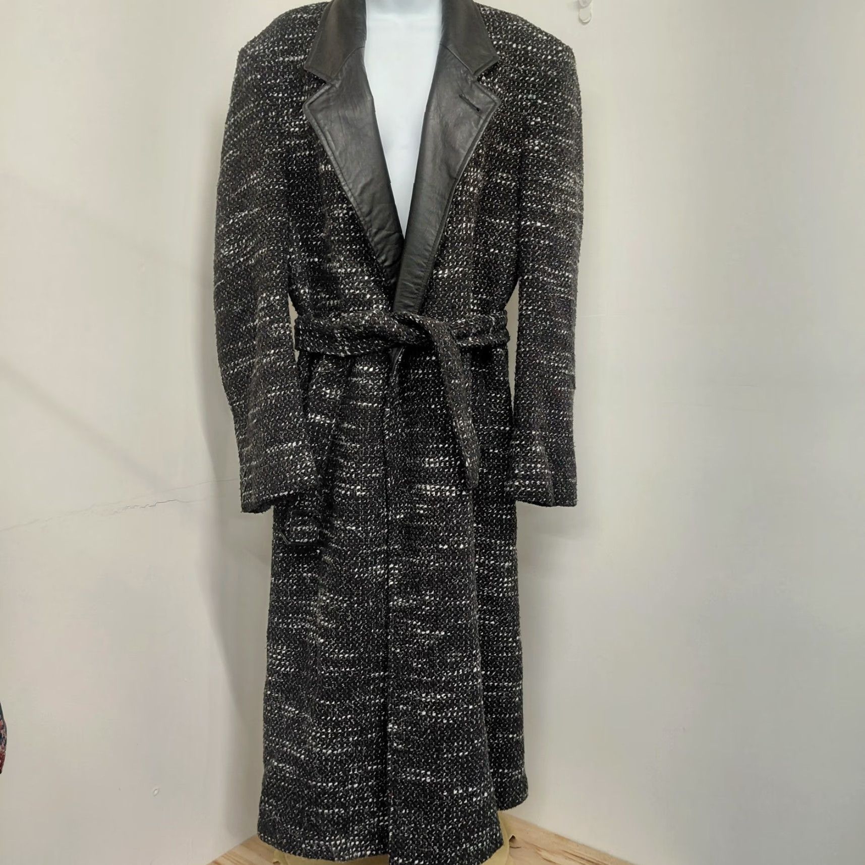 Ben Sherman VINTAGE Bermans Coat Women's Size Small Black Long Winter Trench Leather Collar Size S / US 4 / IT 40 - 2 Thumbnail