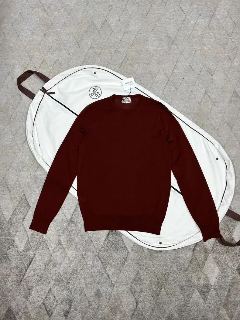 Hermes Hermes Pig nose full print wool sweater, Bordeaux red Size US S / EU 44-46 / 1 - 1 Thumbnail