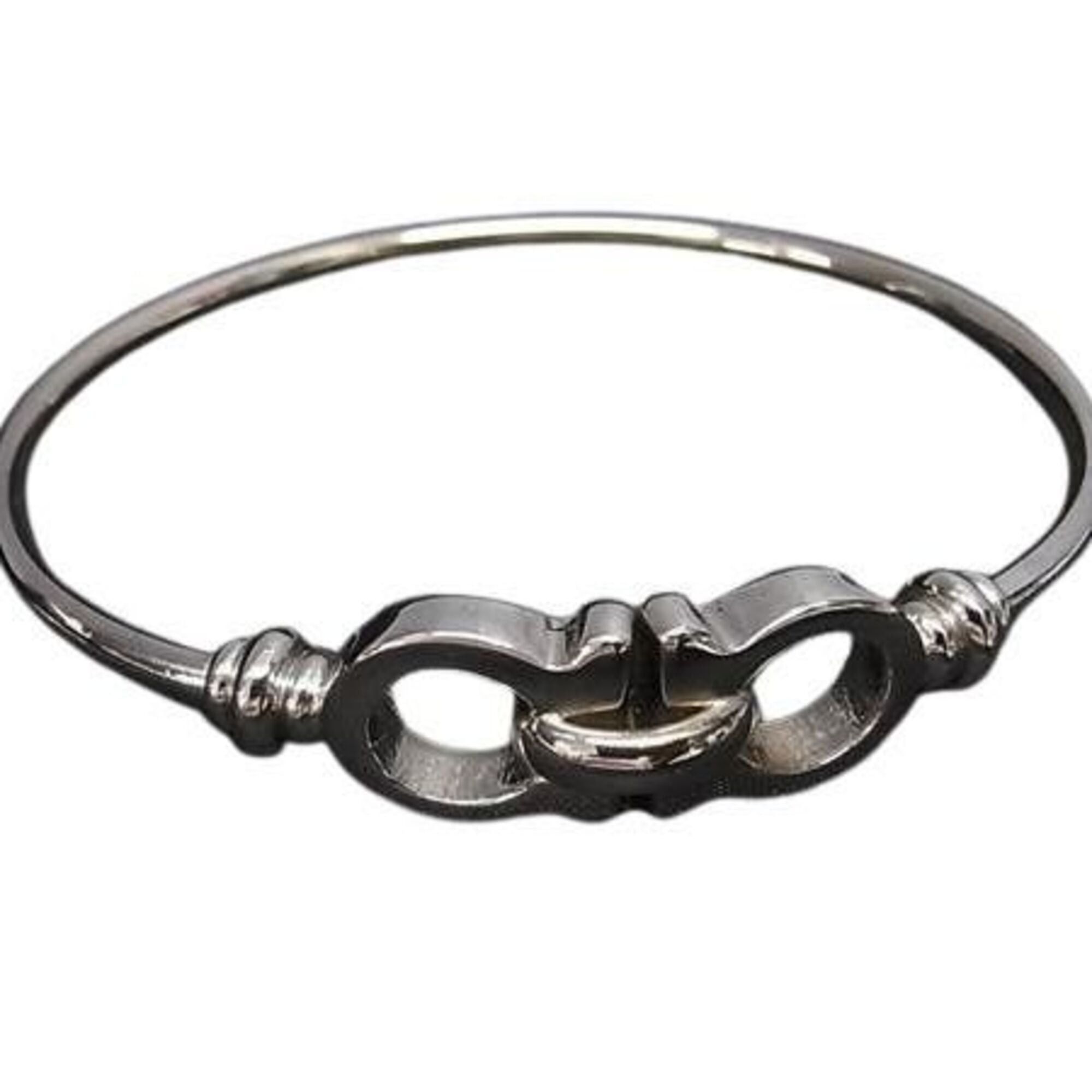 Salvatore Ferragamo SALVATORE FERRAGAMO Ferragamo Bracelet Bangle Double Gancini Silver Metal Women's Size ONE SIZE - 1 Thumbnail