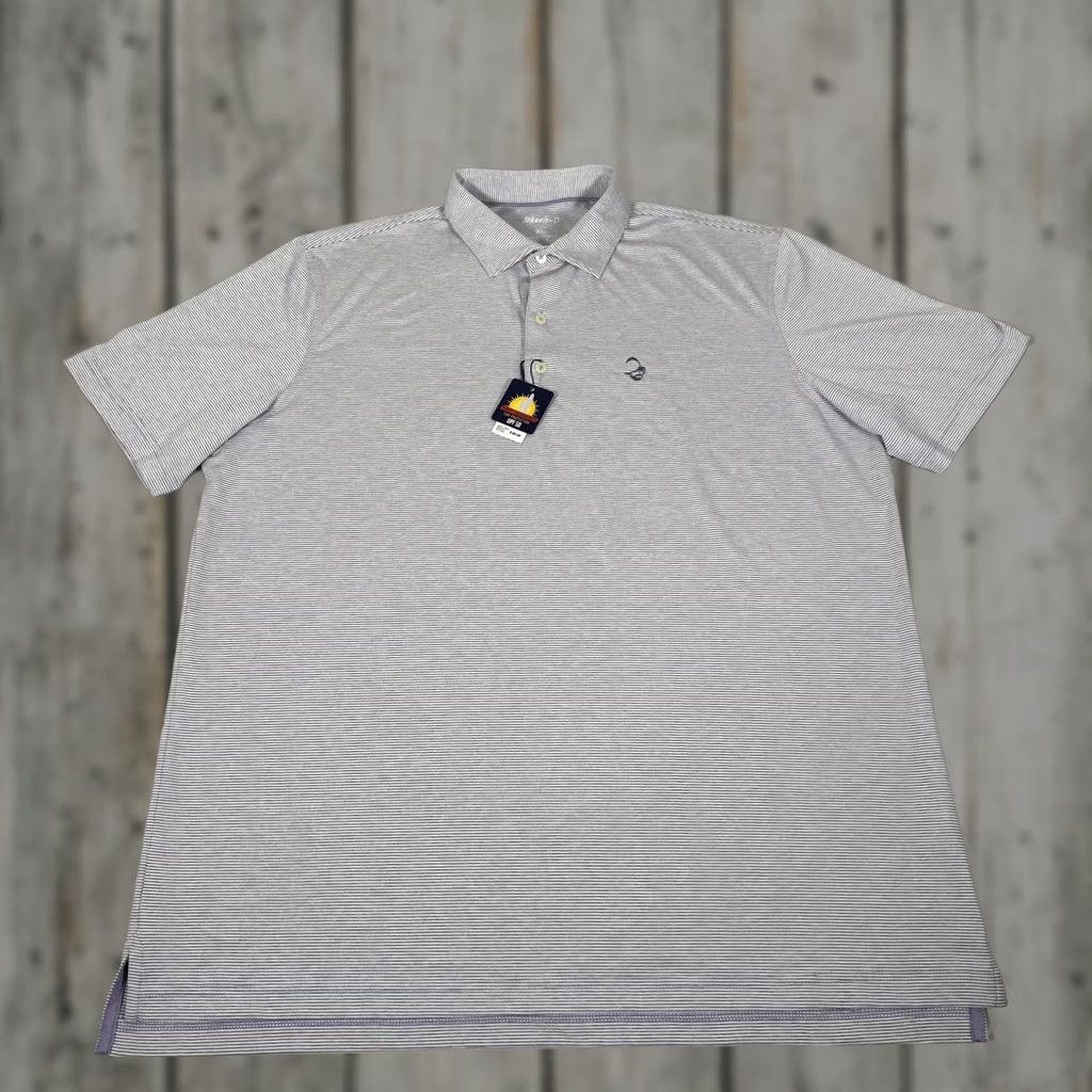 johnnie-O johnnie-O Shirt Mens XL Purple Stripe Prep-Formance Polo Golf UPF 50 Stretch Size US XL / EU 56 / 4 - 1 Thumbnail