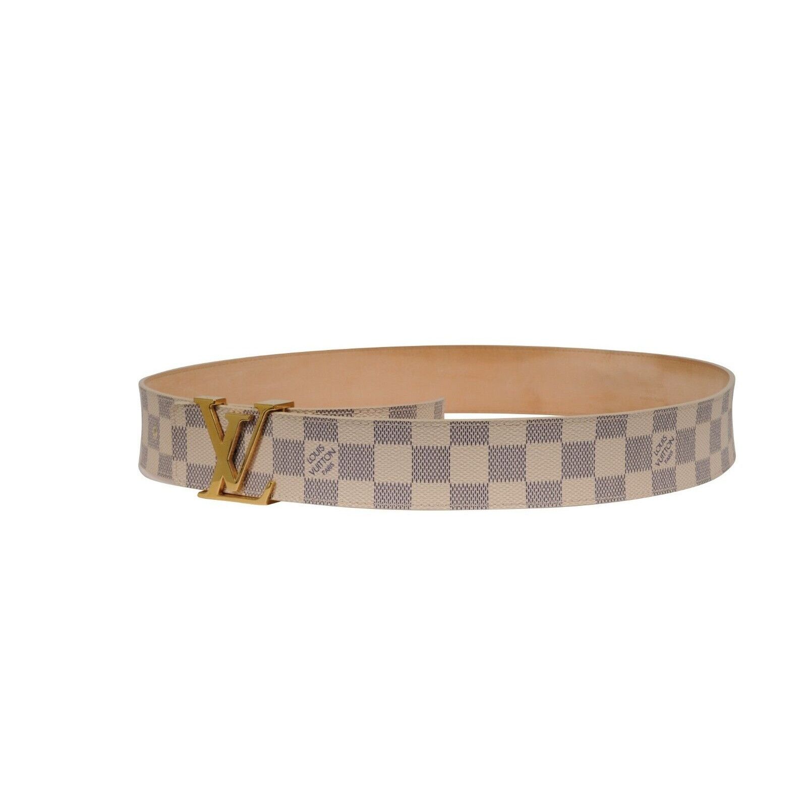 Louis Vuitton Damier Azur Initials Belt 40MM 90 36 Cream Size 36 - 3 Thumbnail