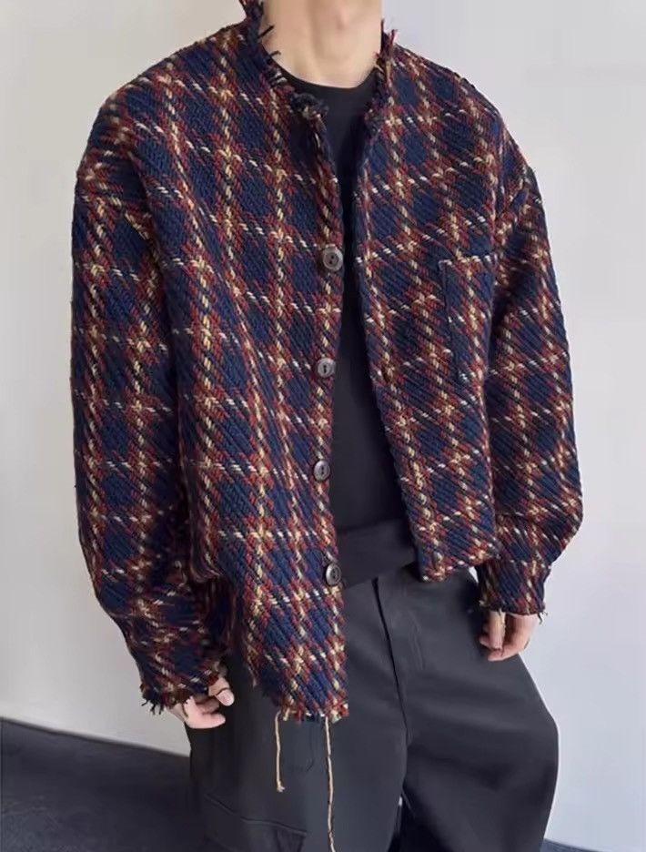 Other Vintage Retro Plaid Tassel Woolen Loose Jacket Size US XL / EU 56 / 4 - 3 Thumbnail