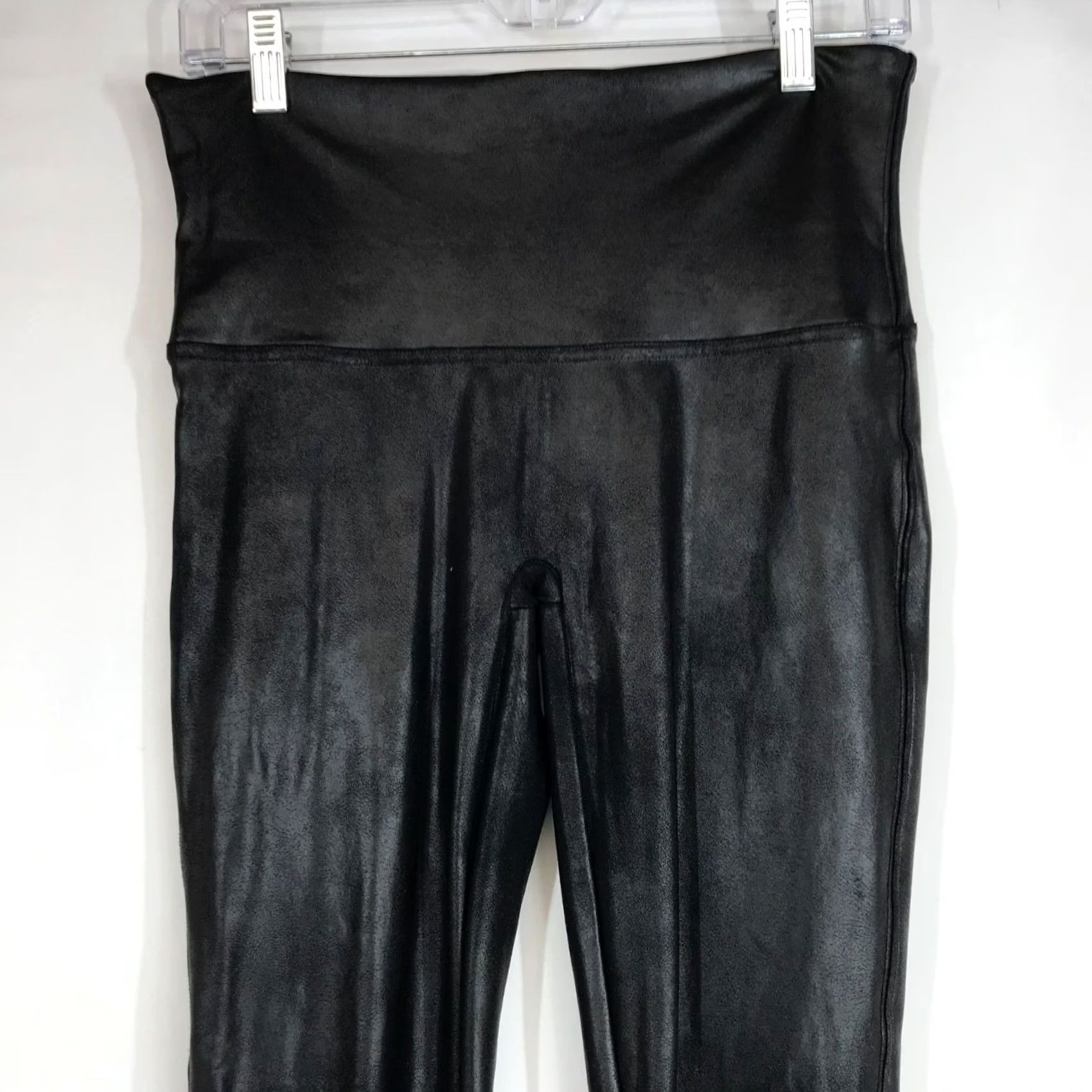 Spanx SPANX Womens XL Black Faux Leather Pull-On Leggings Pants Size 40" / US 18 - 2 Thumbnail